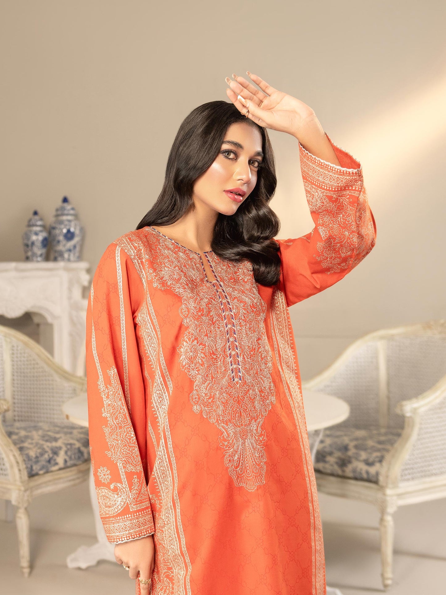 Khaddar Shirt-Embroidered(Unstitched)