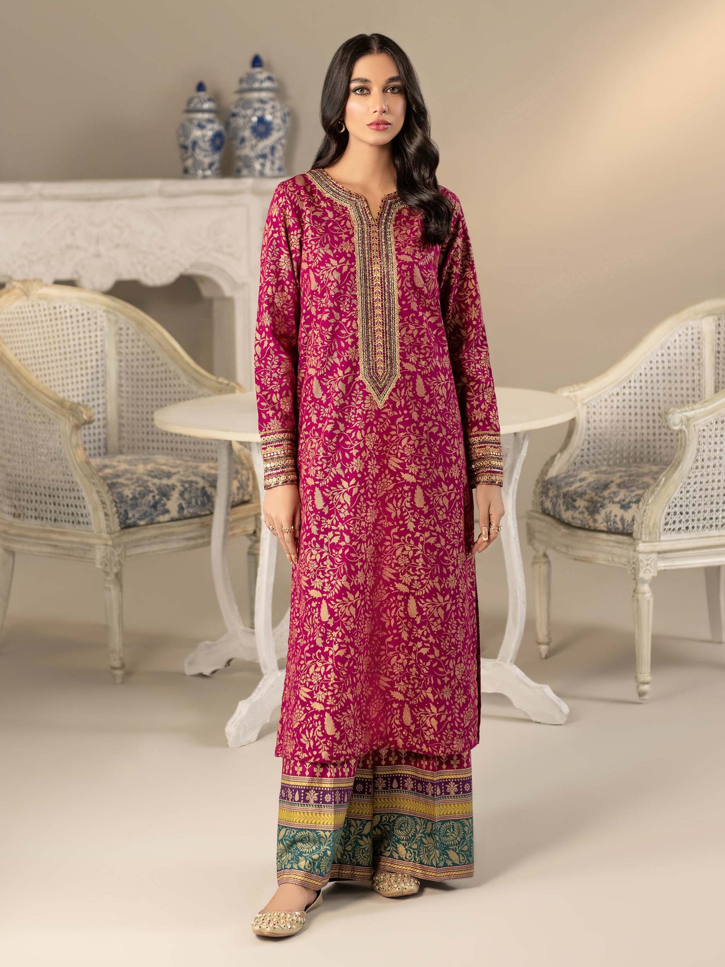 2 Piece Khaddar Suit-Embroidered(Unstitched)