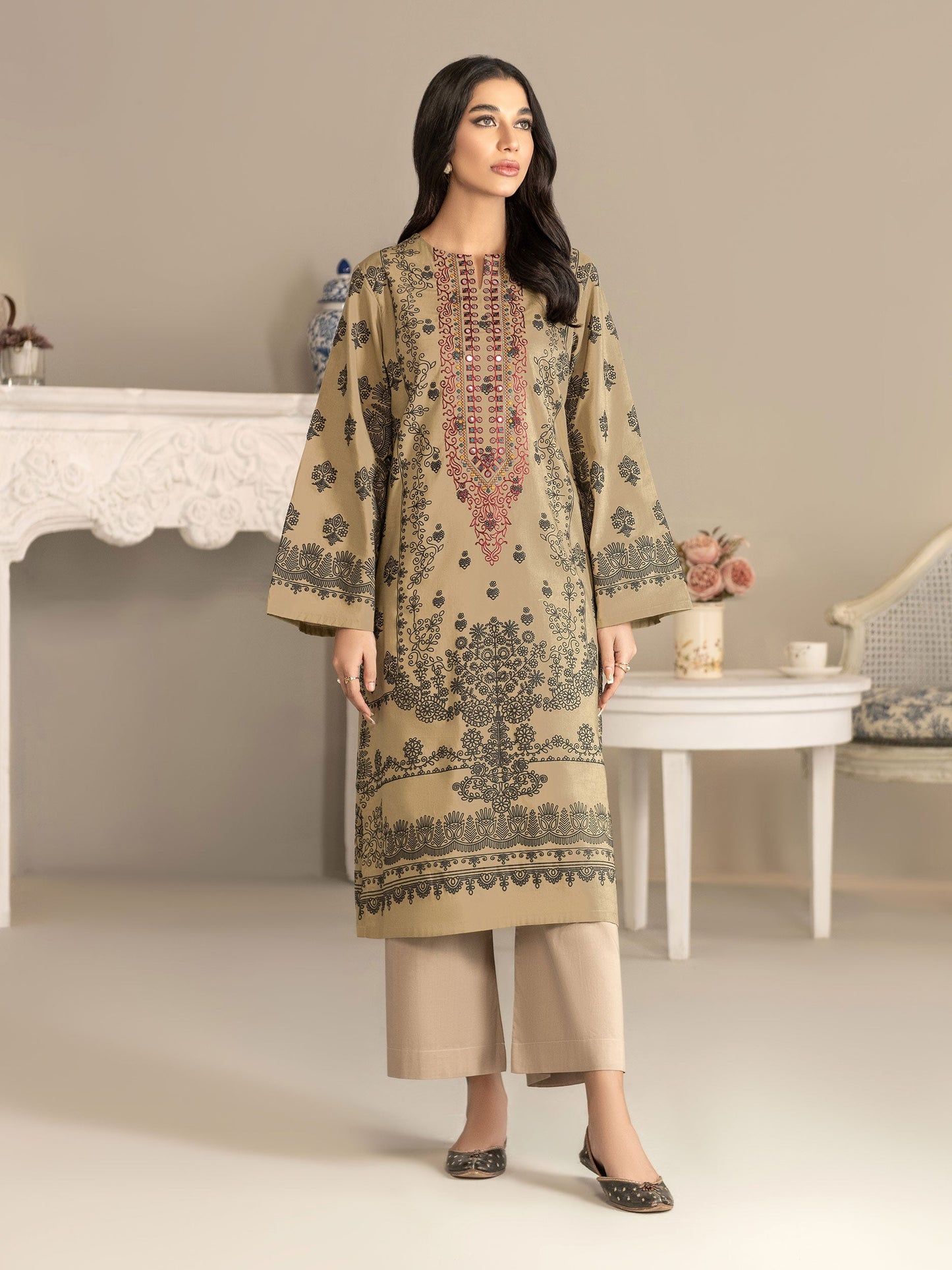 Winter Cotton Shirt-Embroidered(Unstitched)