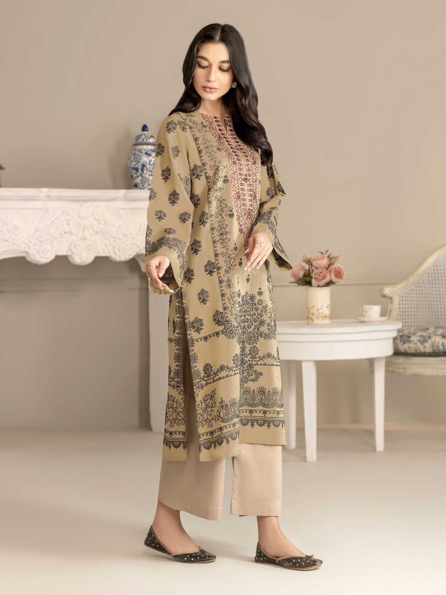 Winter Cotton Shirt-Embroidered(Unstitched)