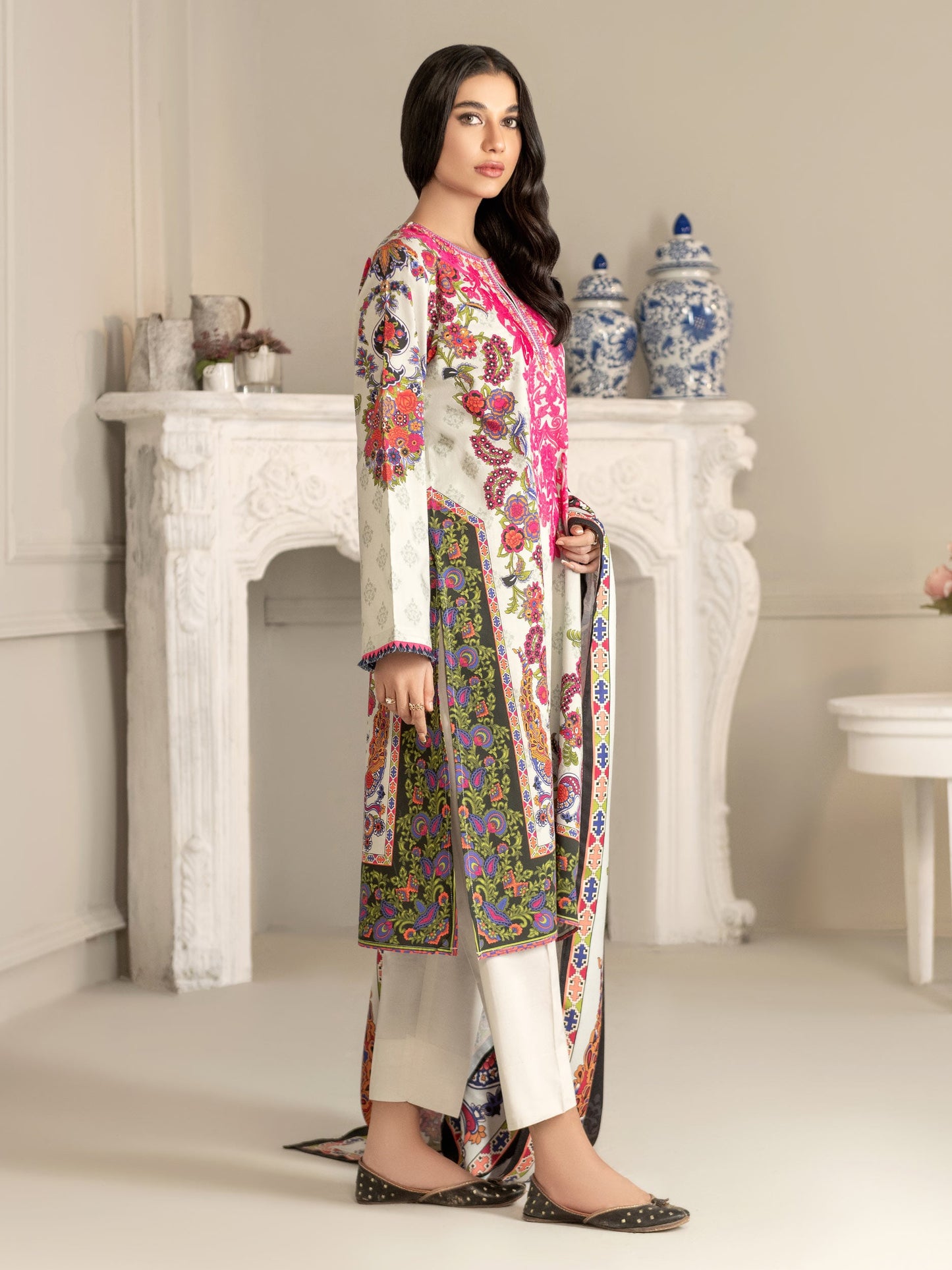 2 Piece Winter Cotton Suit-Embroidered(Unstitched)