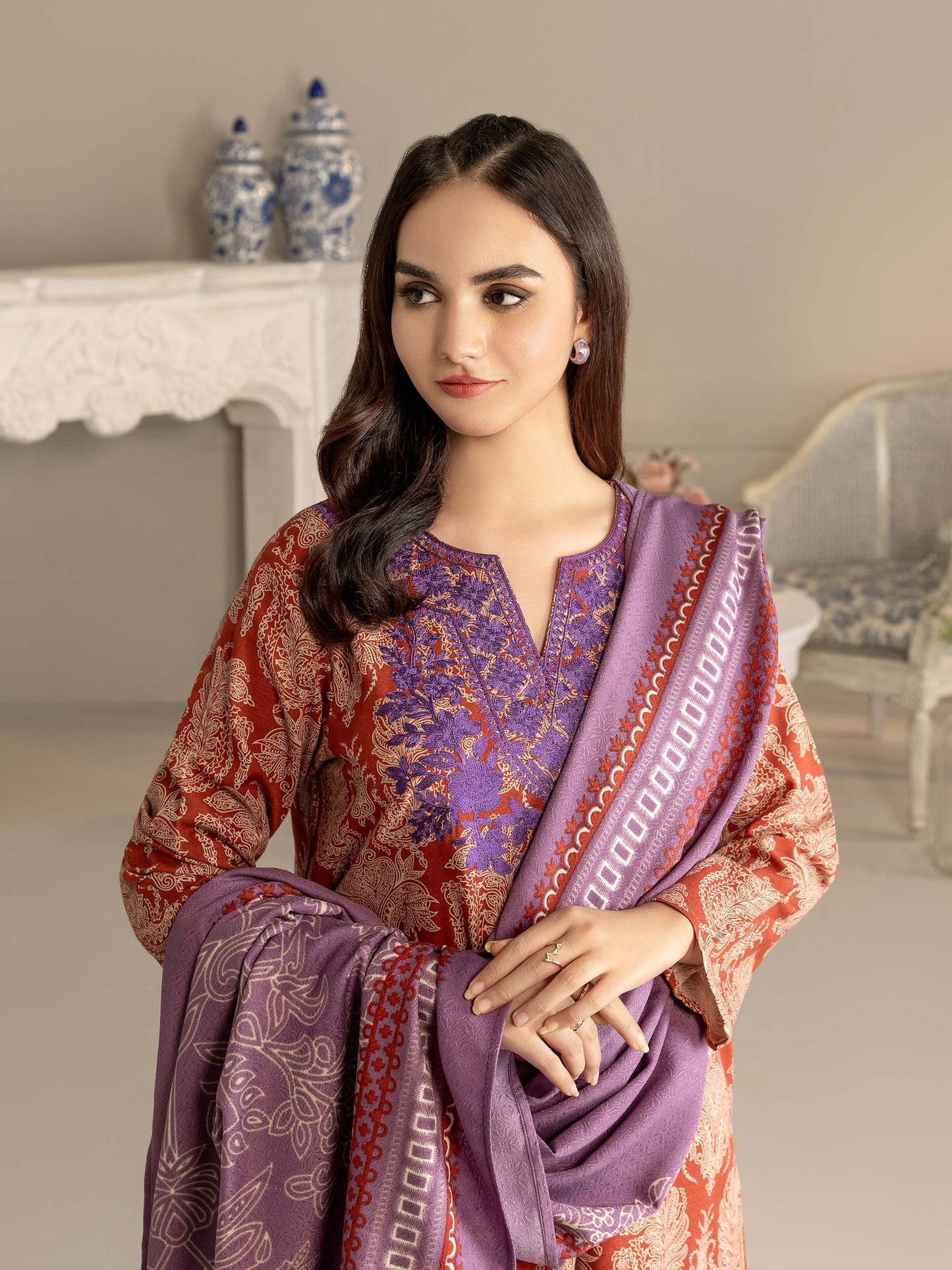 3 Piece Khaddar Suit-Embroidered(Unstitched)