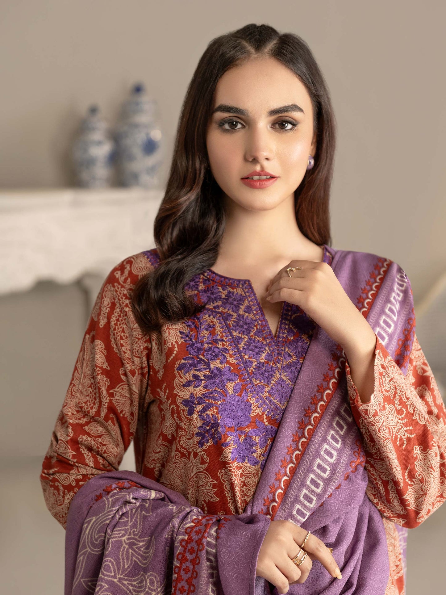 3 Piece Khaddar Suit-Embroidered(Unstitched)