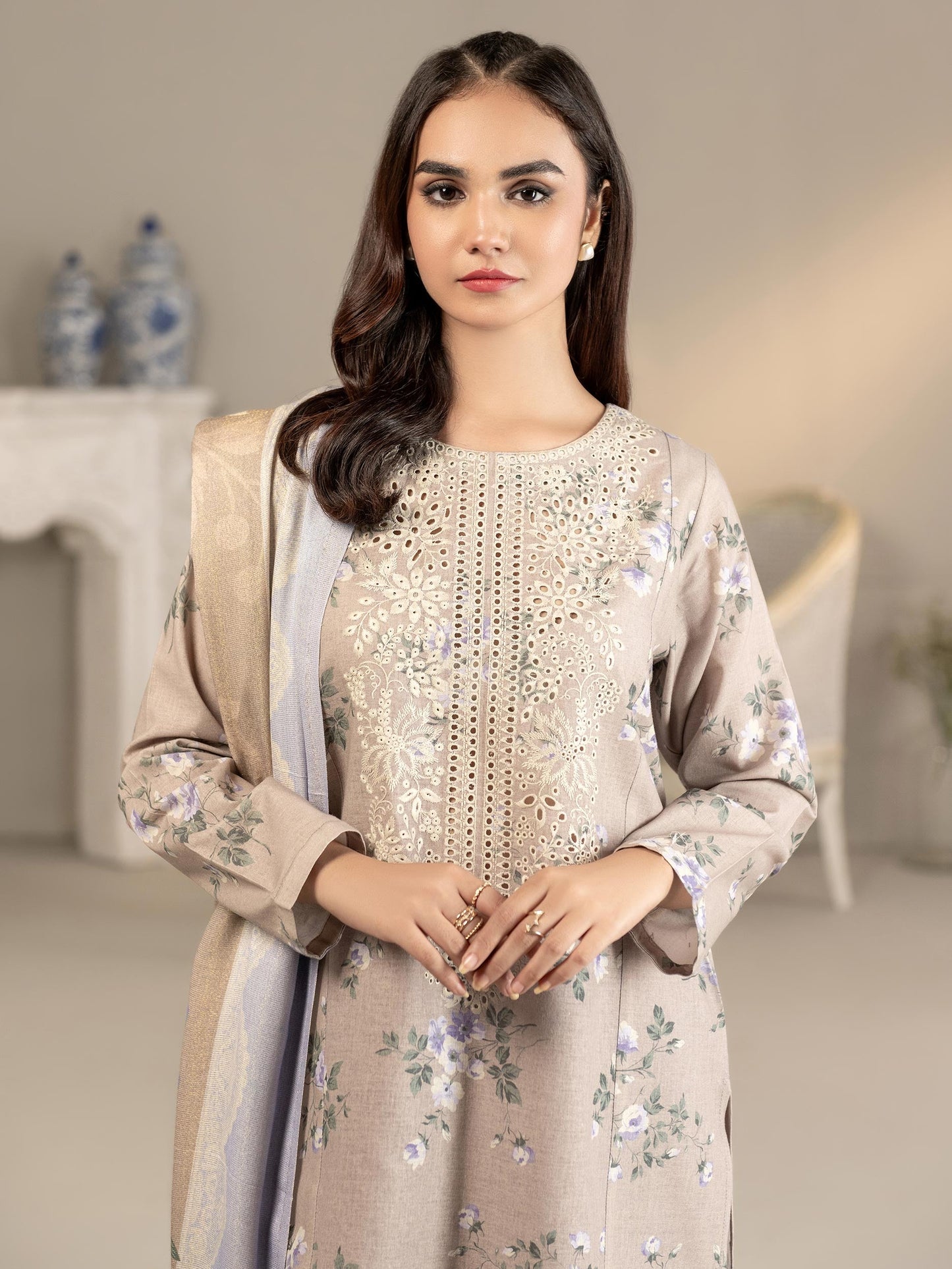 3 Piece Khaddar Suit-Embroidered(Unstitched)