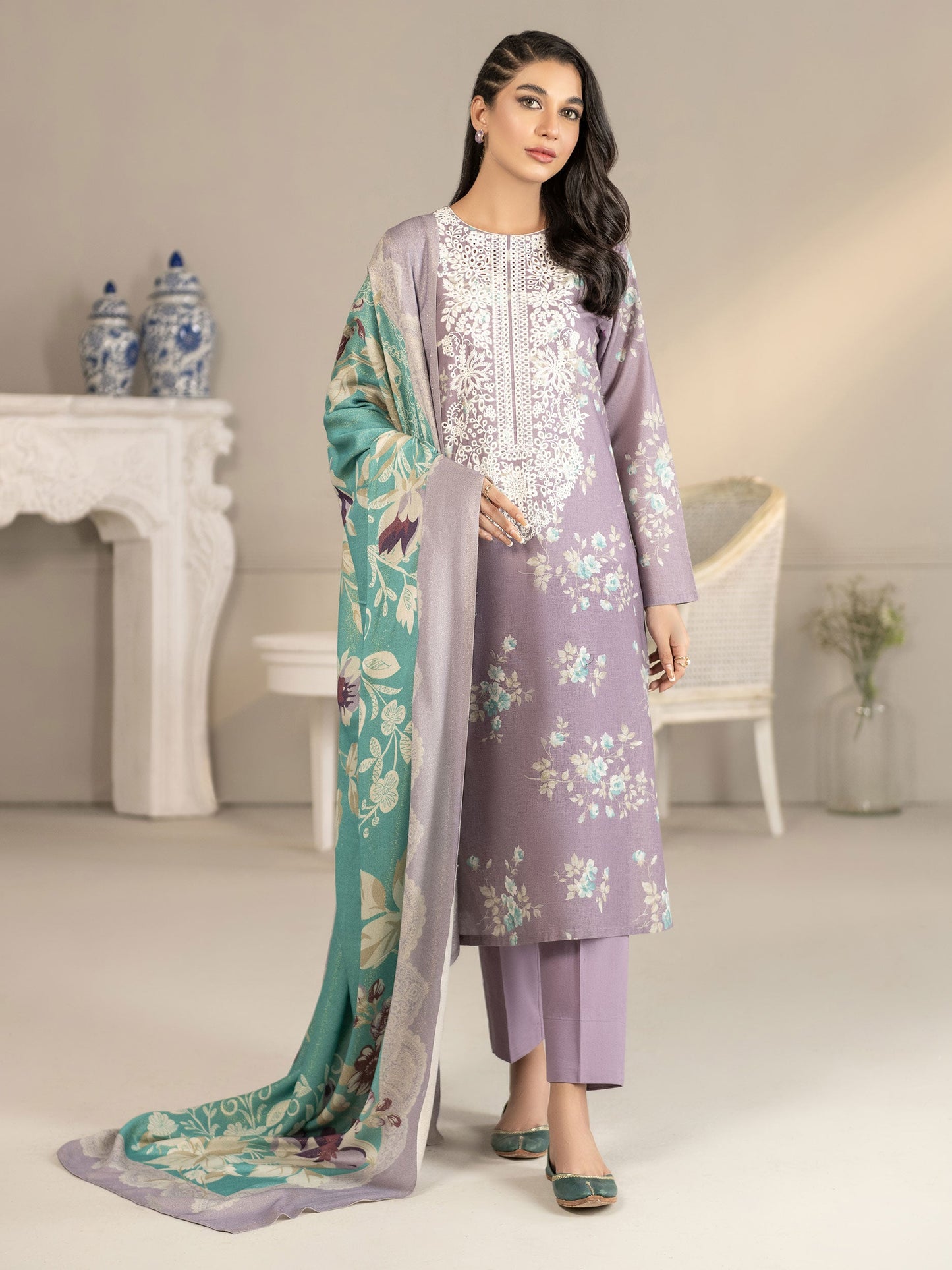 3 Piece Khaddar Suit-Embroidered(Unstitched)