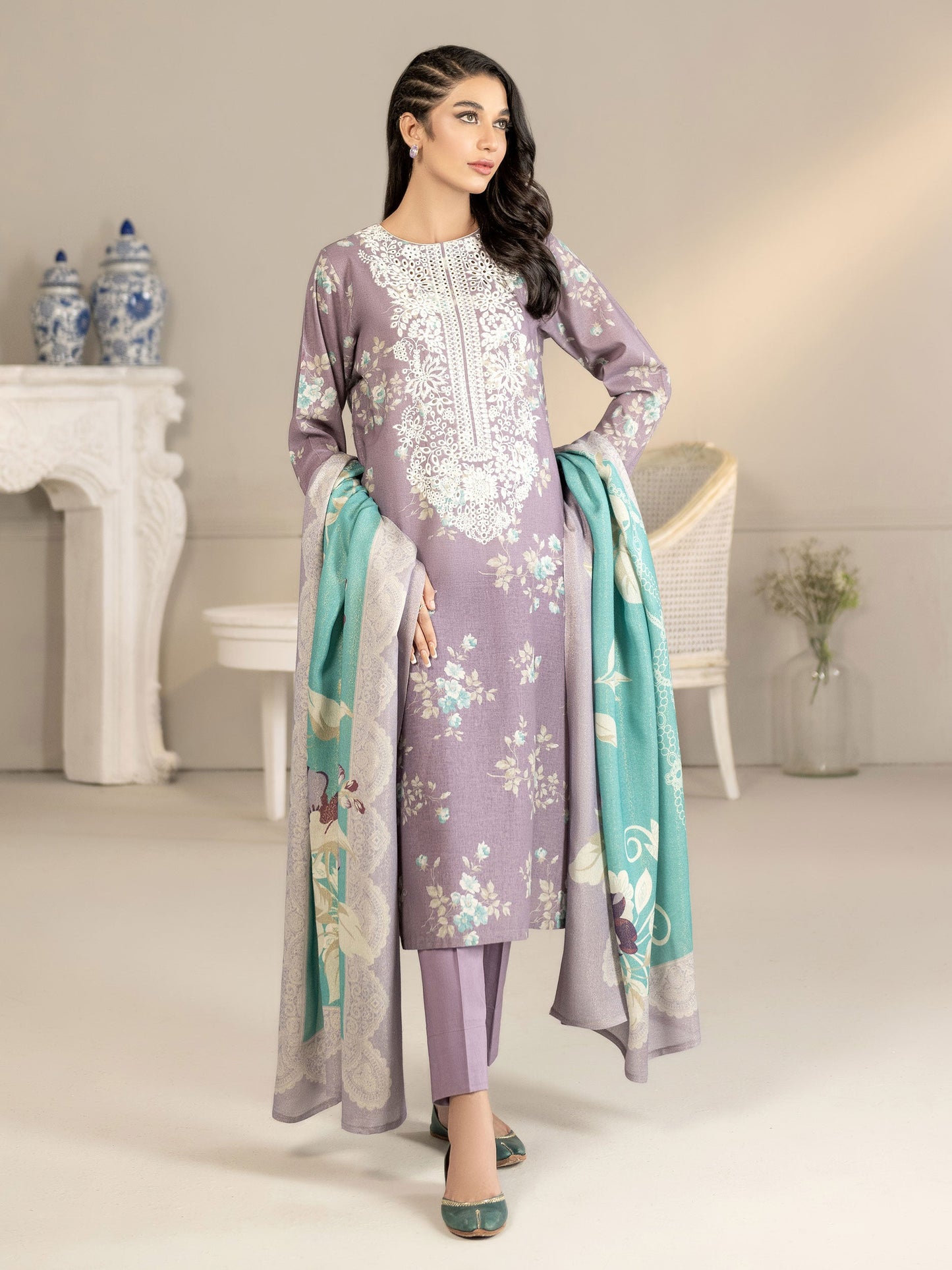3 Piece Khaddar Suit-Embroidered(Unstitched)