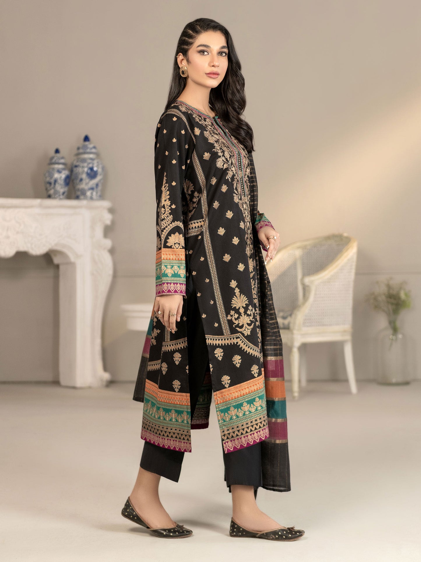 2 Piece Winter Cotton Suit-Embroidered(Unstitched)