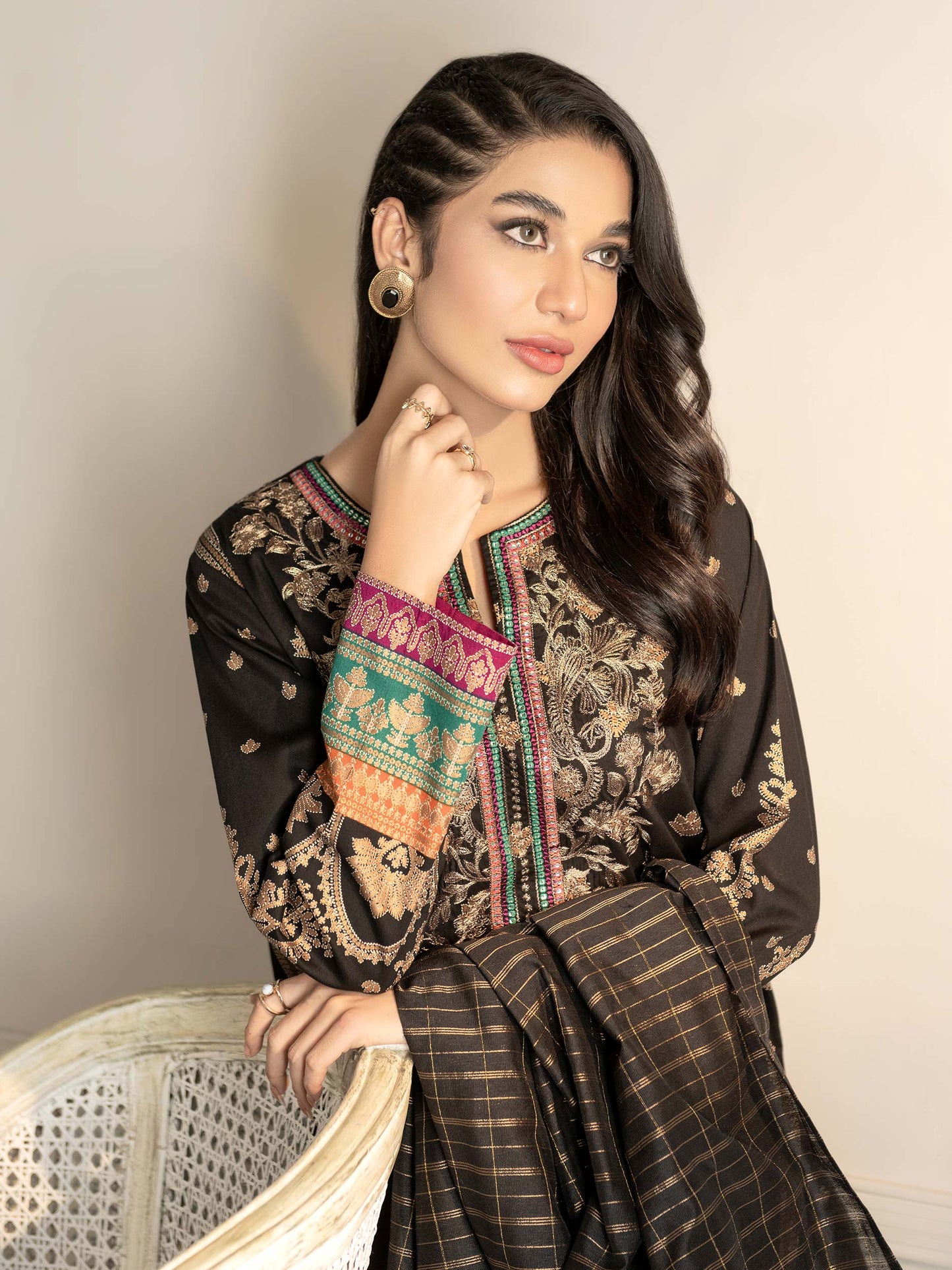 2 Piece Winter Cotton Suit-Embroidered(Unstitched)