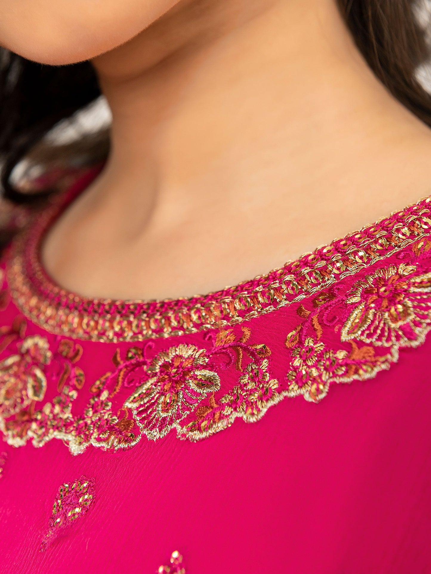 Chiffon Shirt-Embroidered (Pret)