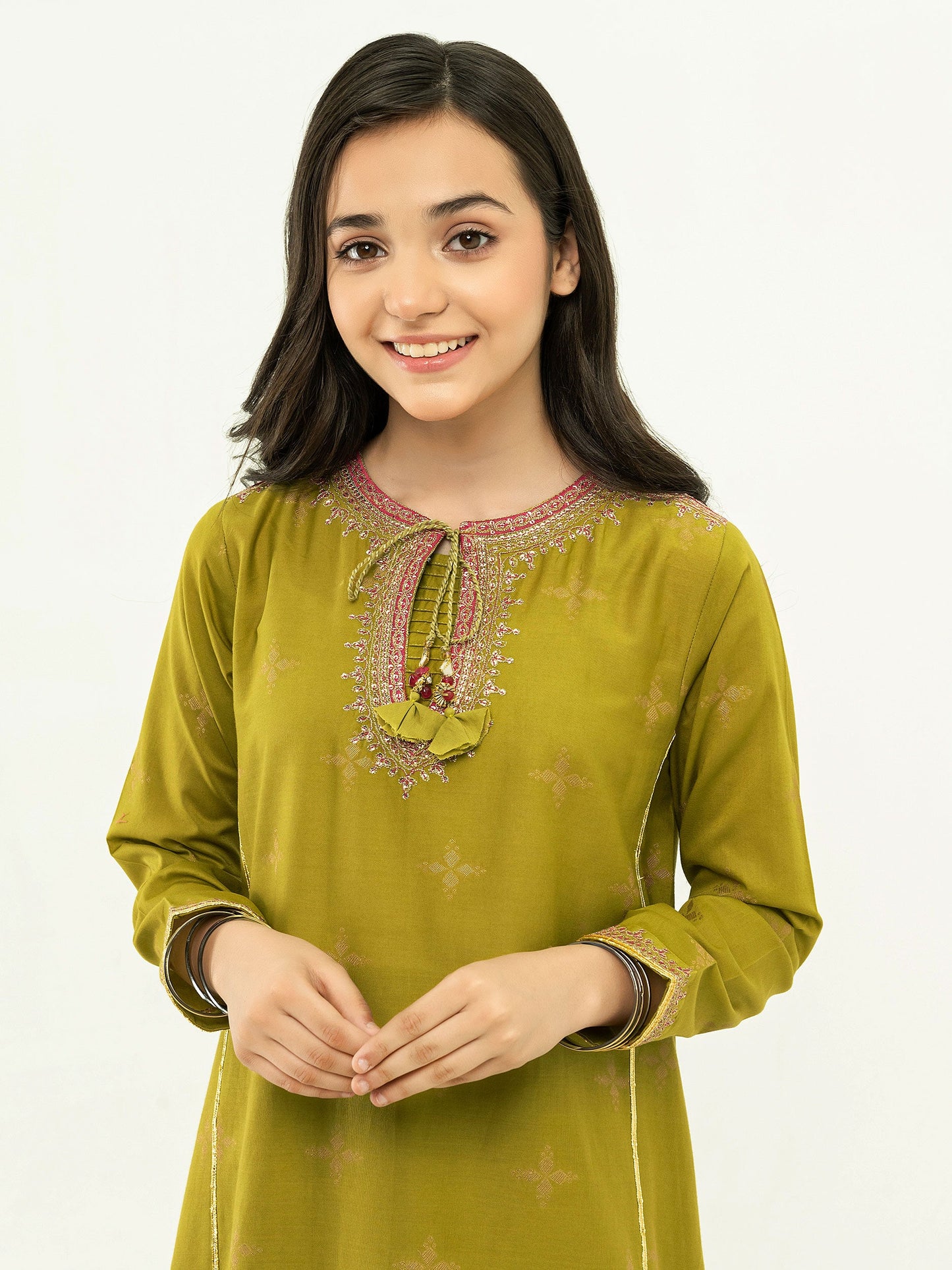 2 Piece Jacquard Suit-Embellished (Pret)