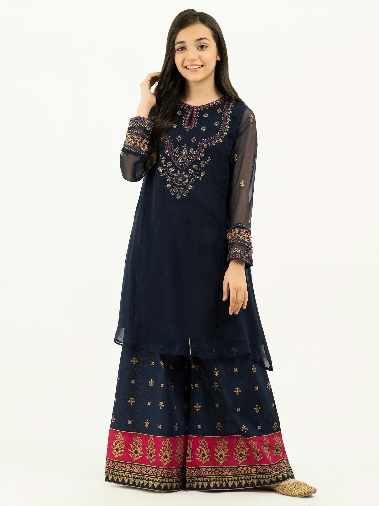 2 Piece Chiffon Suit-Embroidered (Pret)