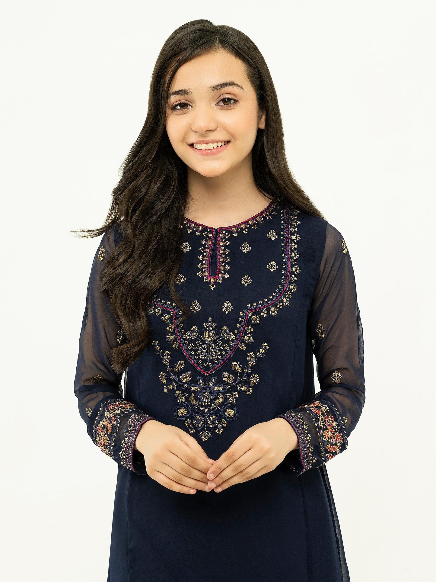 2 Piece Chiffon Suit-Embroidered (Pret)