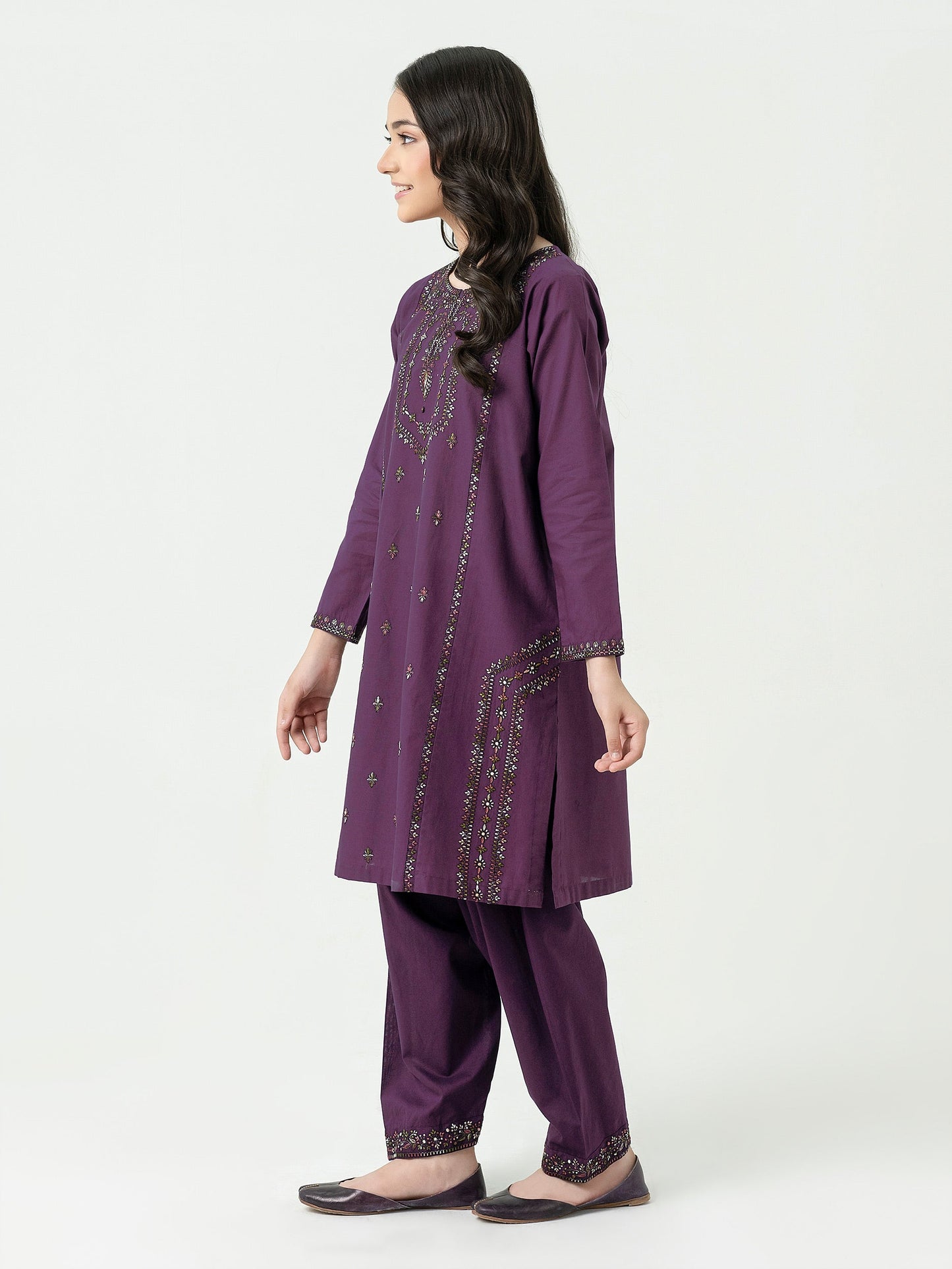 2 Piece Cambric Suit-Embroidered (Pret)