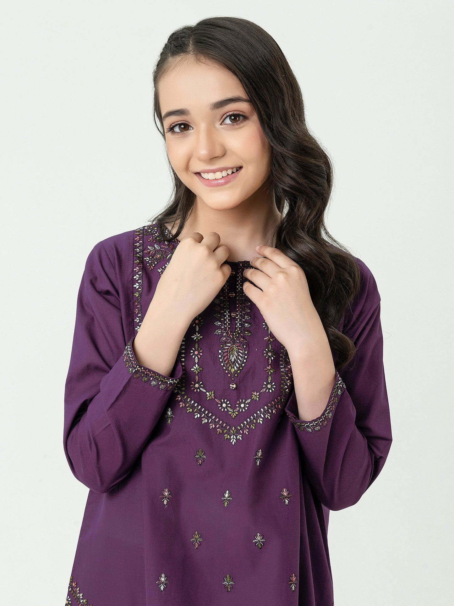 2 Piece Cambric Suit-Embroidered (Pret)