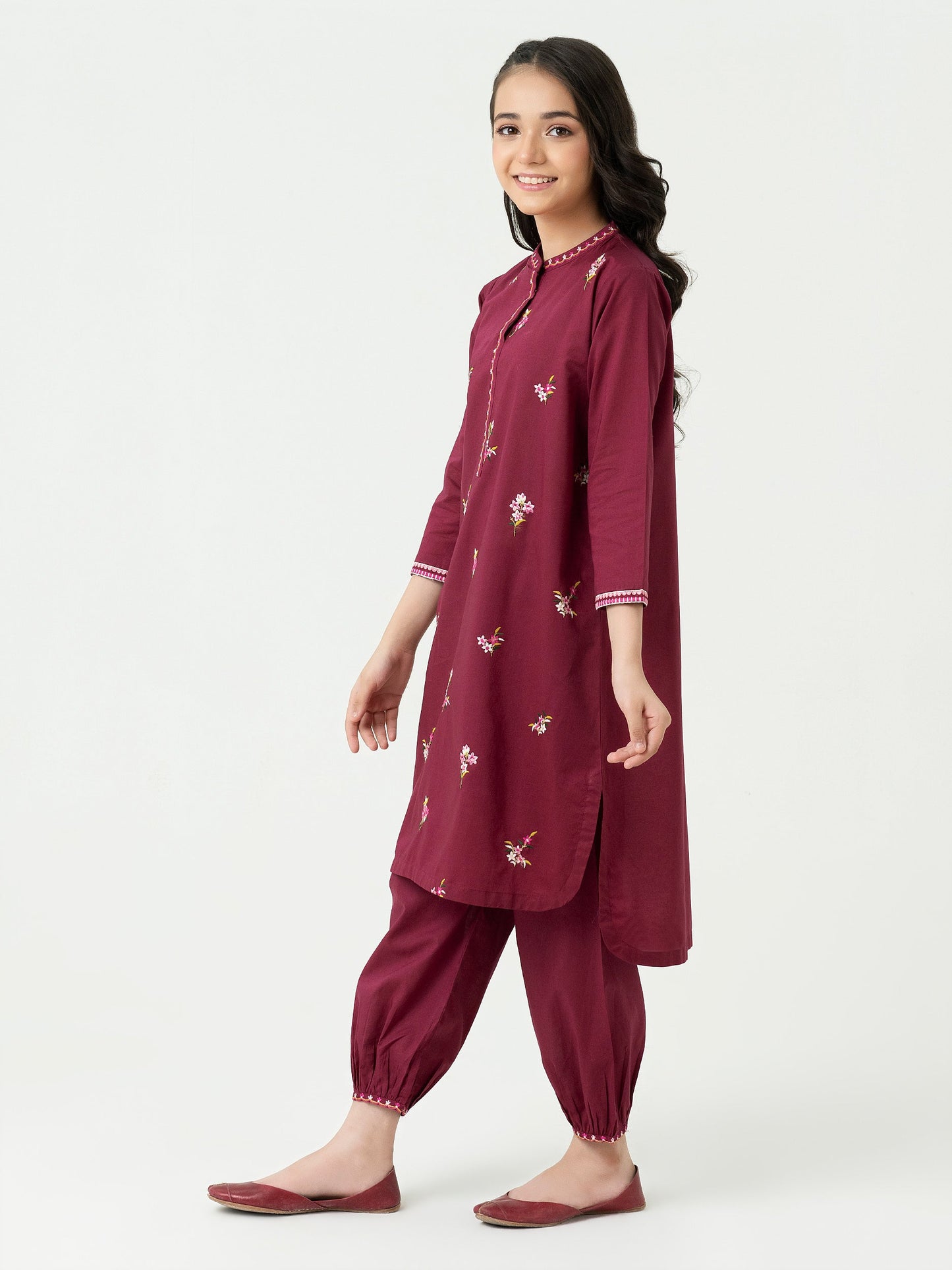 2 Piece Cambric Suit-Embroidered (Pret)