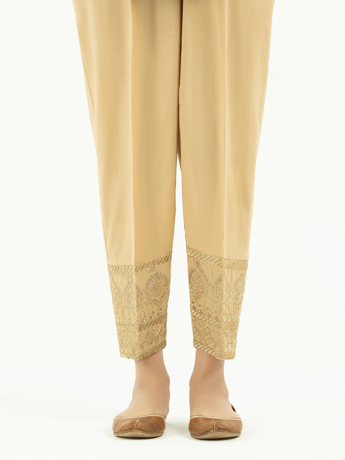 Embroidered Cambric Trousers(Pret)