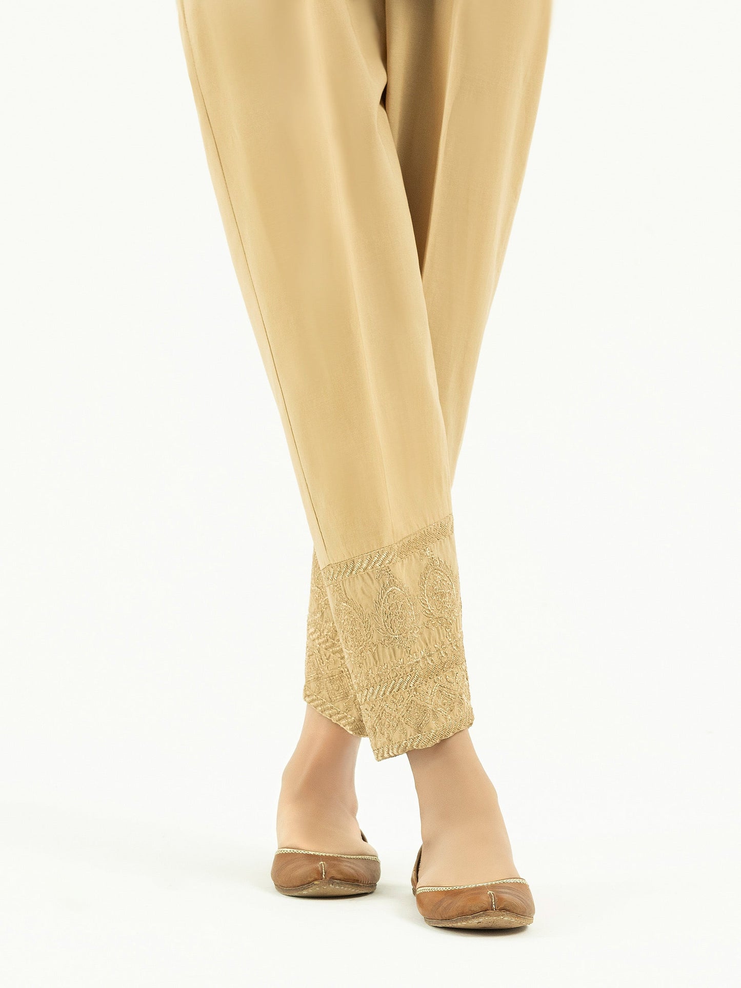 Embroidered Cambric Trousers(Pret)