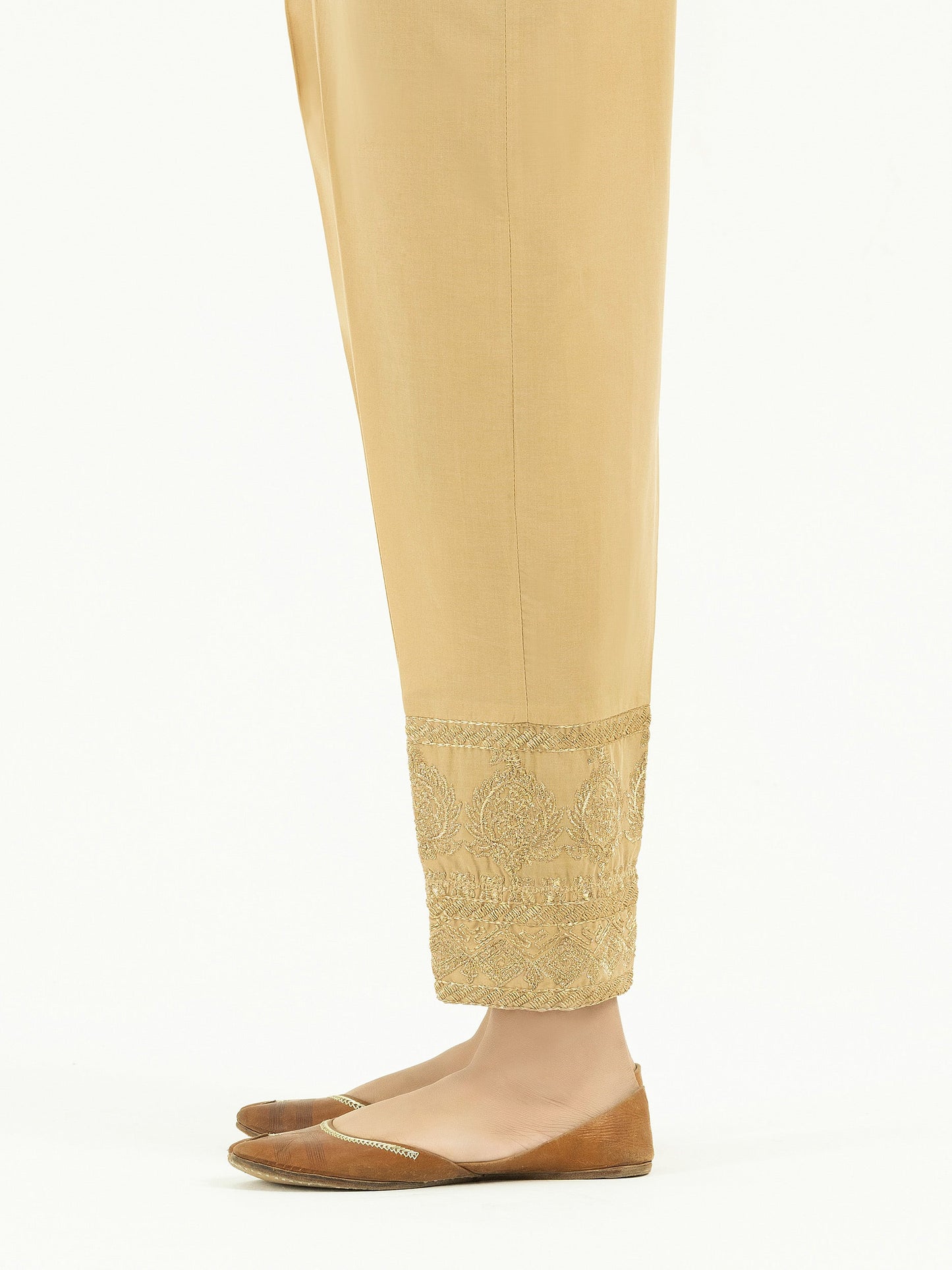 Embroidered Cambric Trousers(Pret)