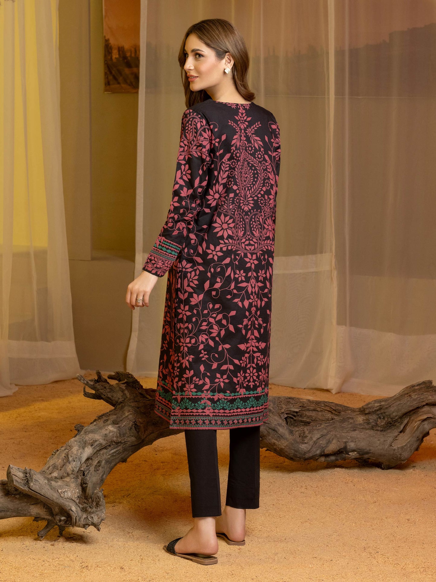 2 Piece Winter Cotton Suit-Paste Print(Unstitched)