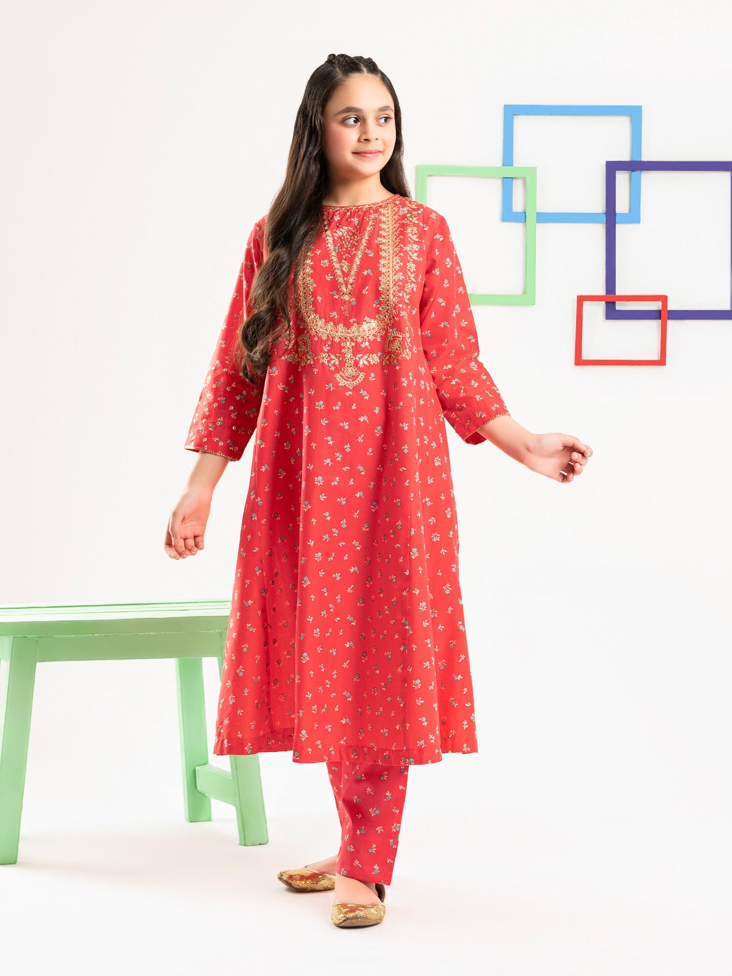 2 Piece Cambric Suit-Embroidered