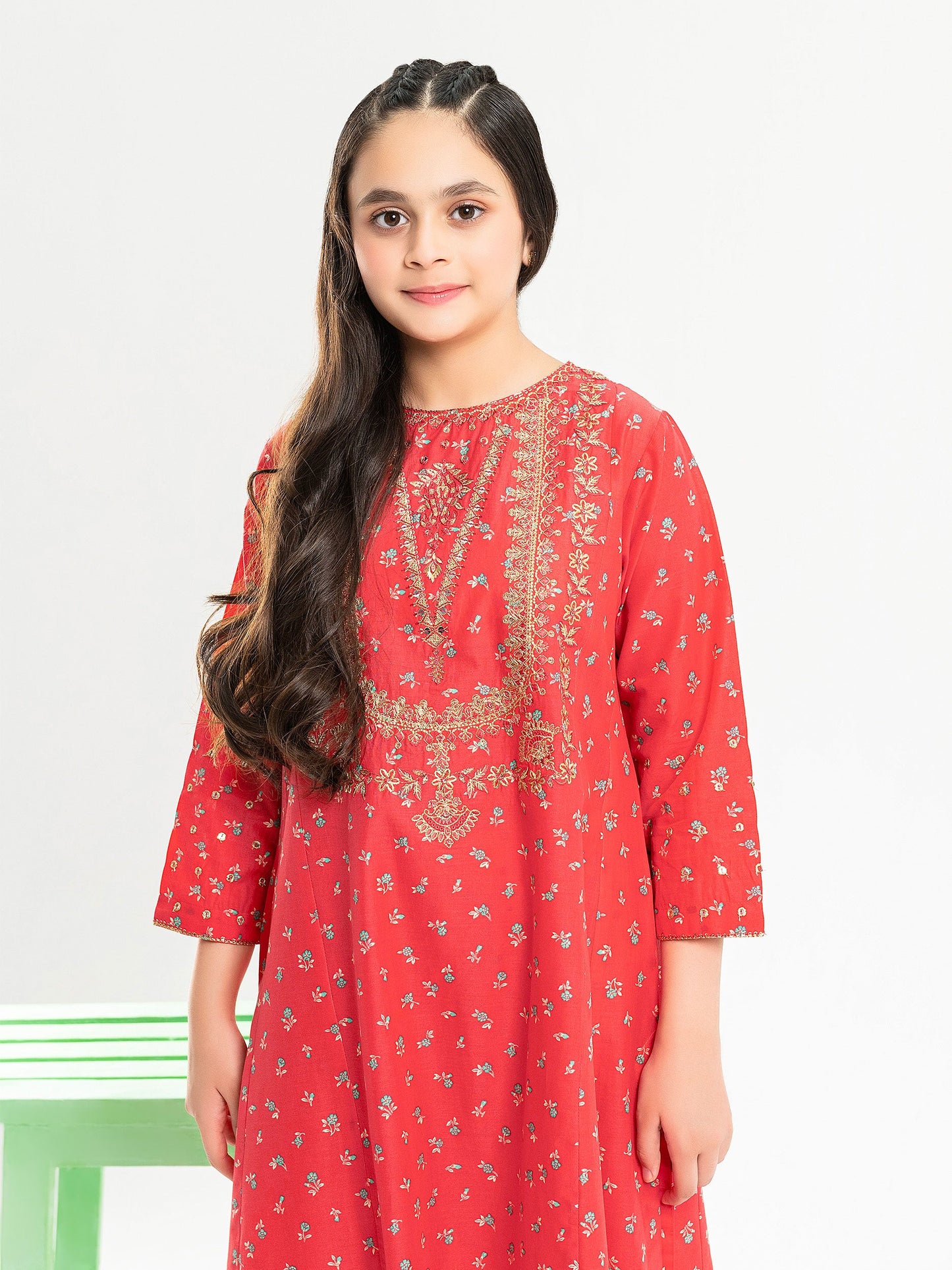 2 Piece Cambric Suit-Embroidered