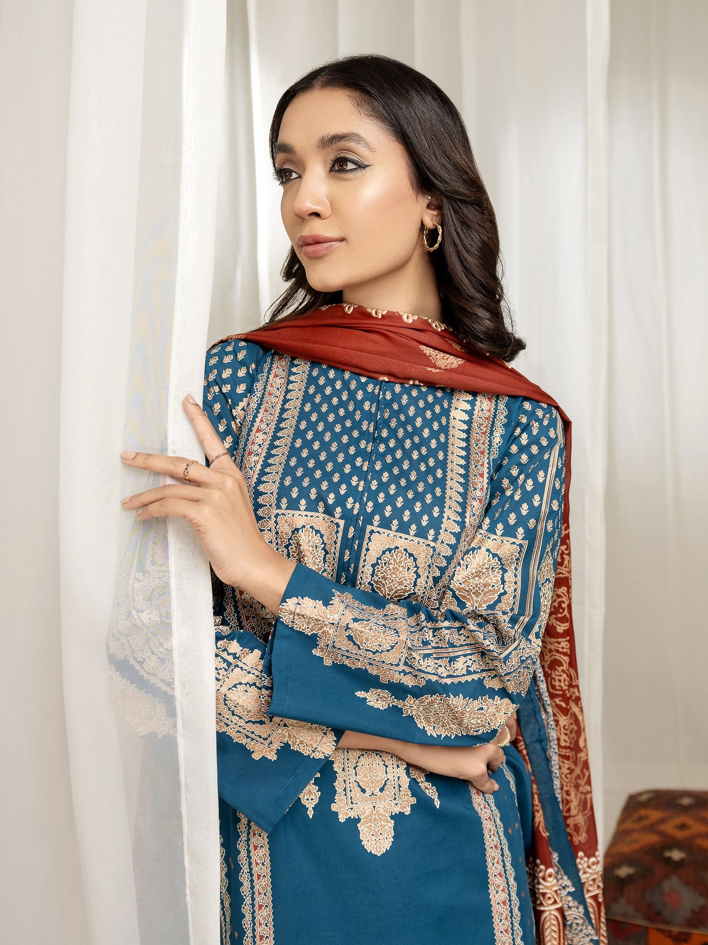 3 Piece Lawn Suit-Pasted (Unstitched)