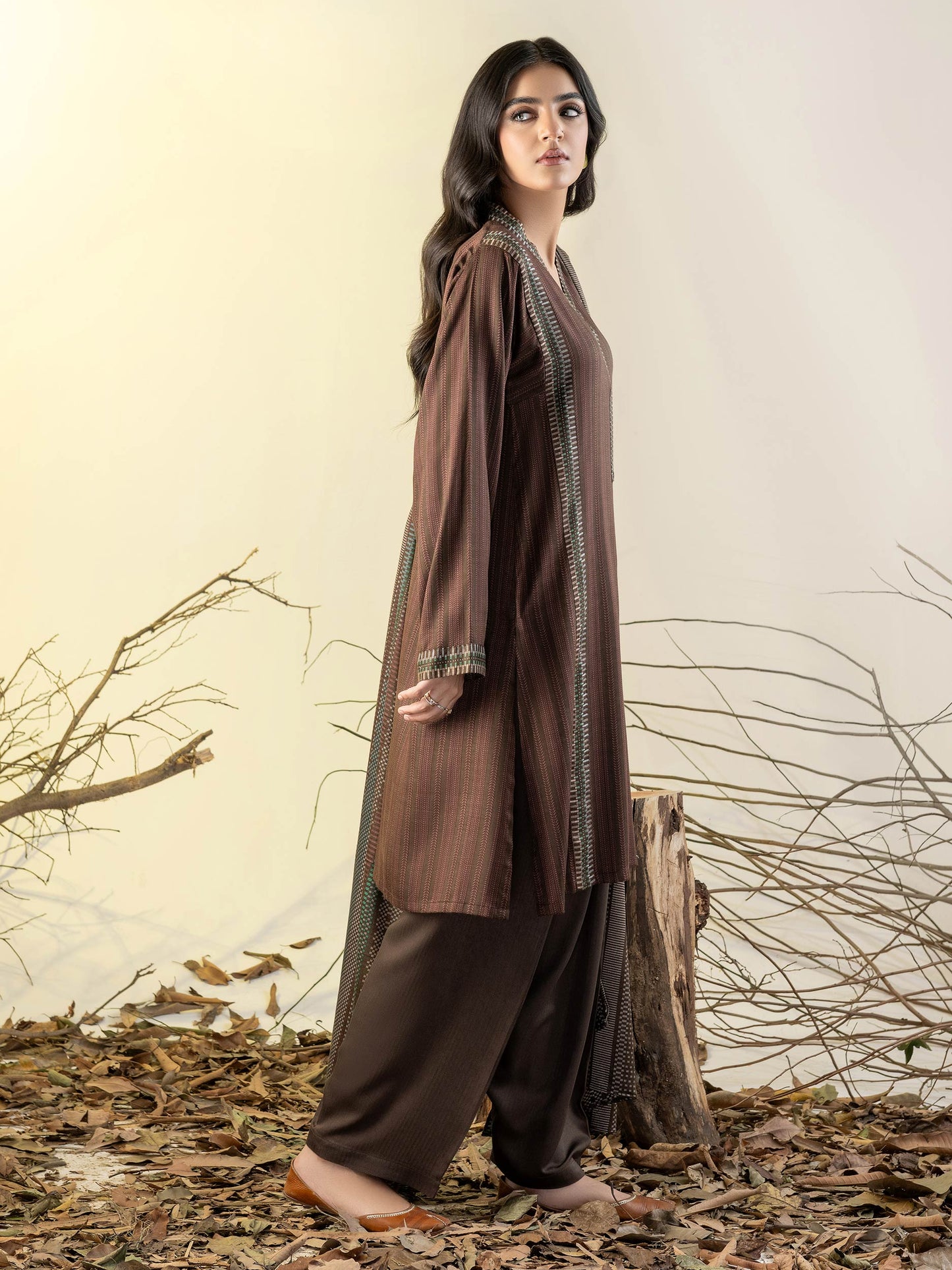 3 Piece Linen Suit-Printed(Unstitched)