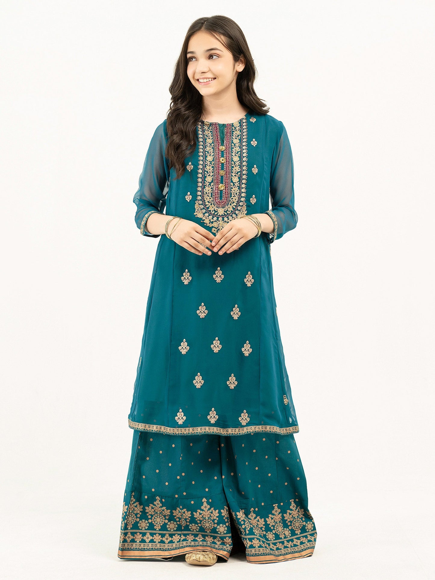 2 Piece Chiffon Suit-Embroidered (Pret)