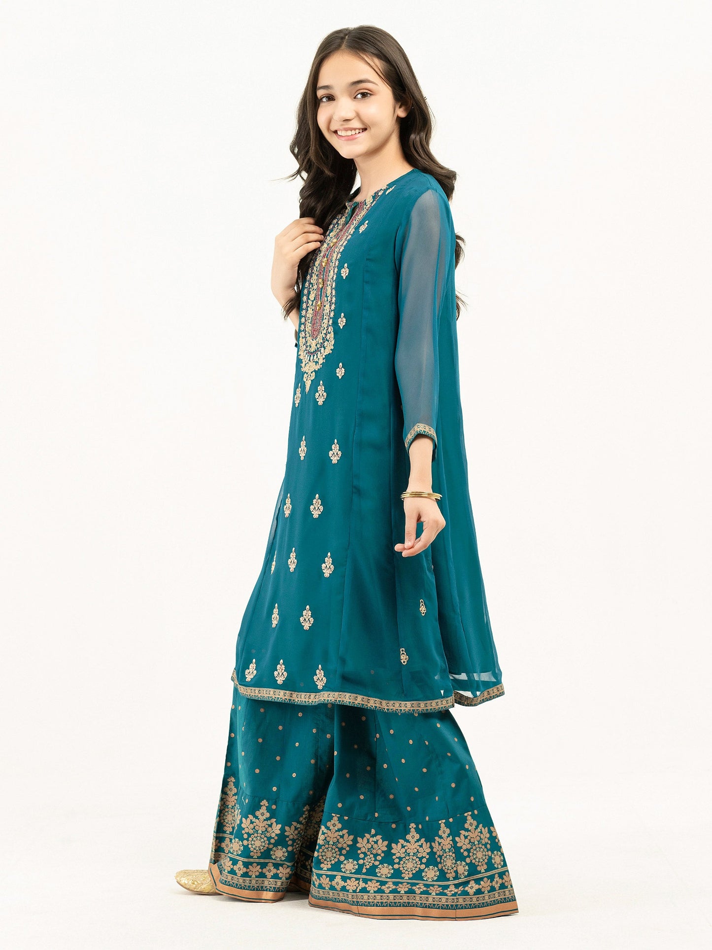 2 Piece Chiffon Suit-Embroidered (Pret)