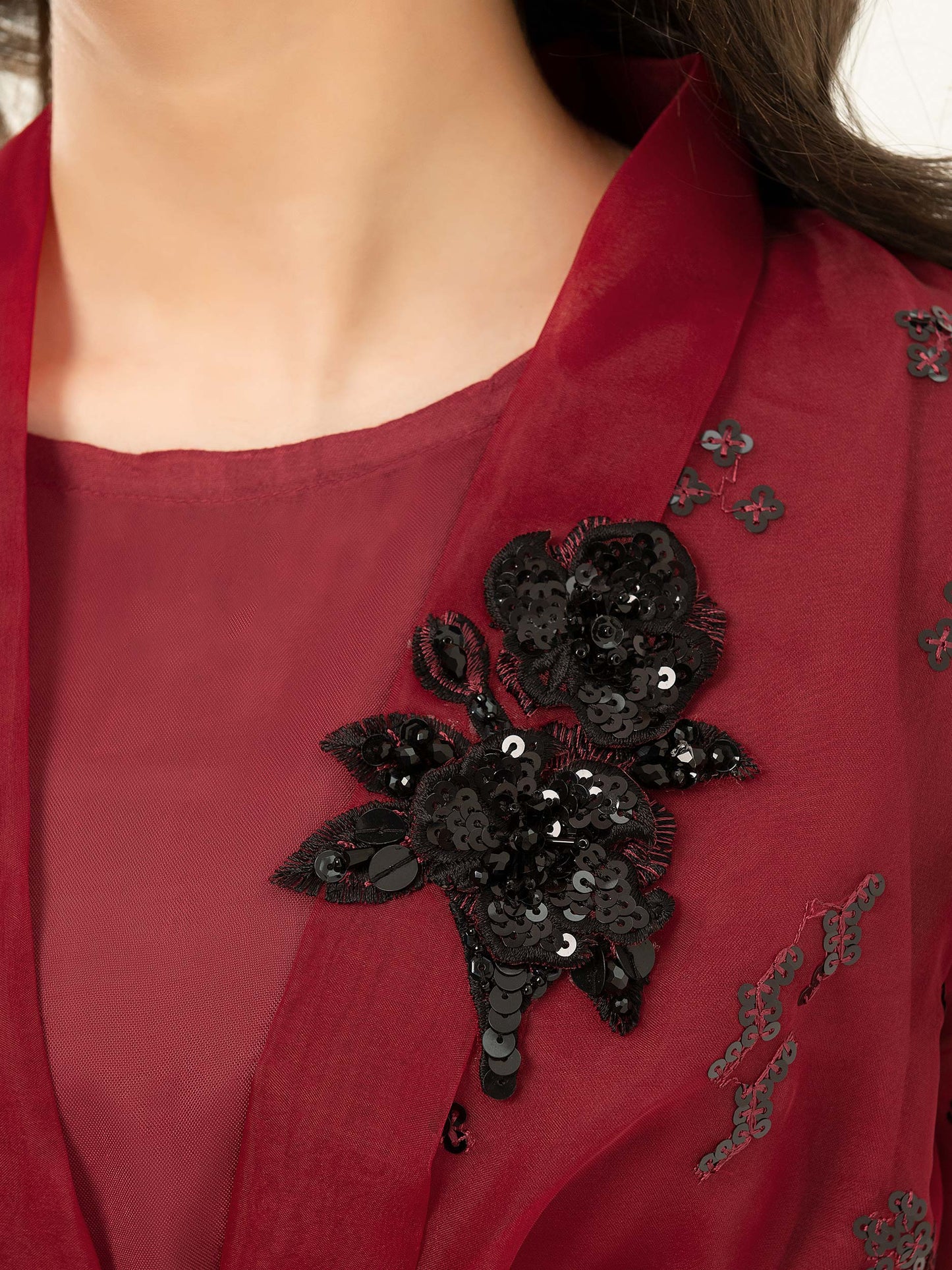 2 Piece Organza Suit-Embroidered (Pret)