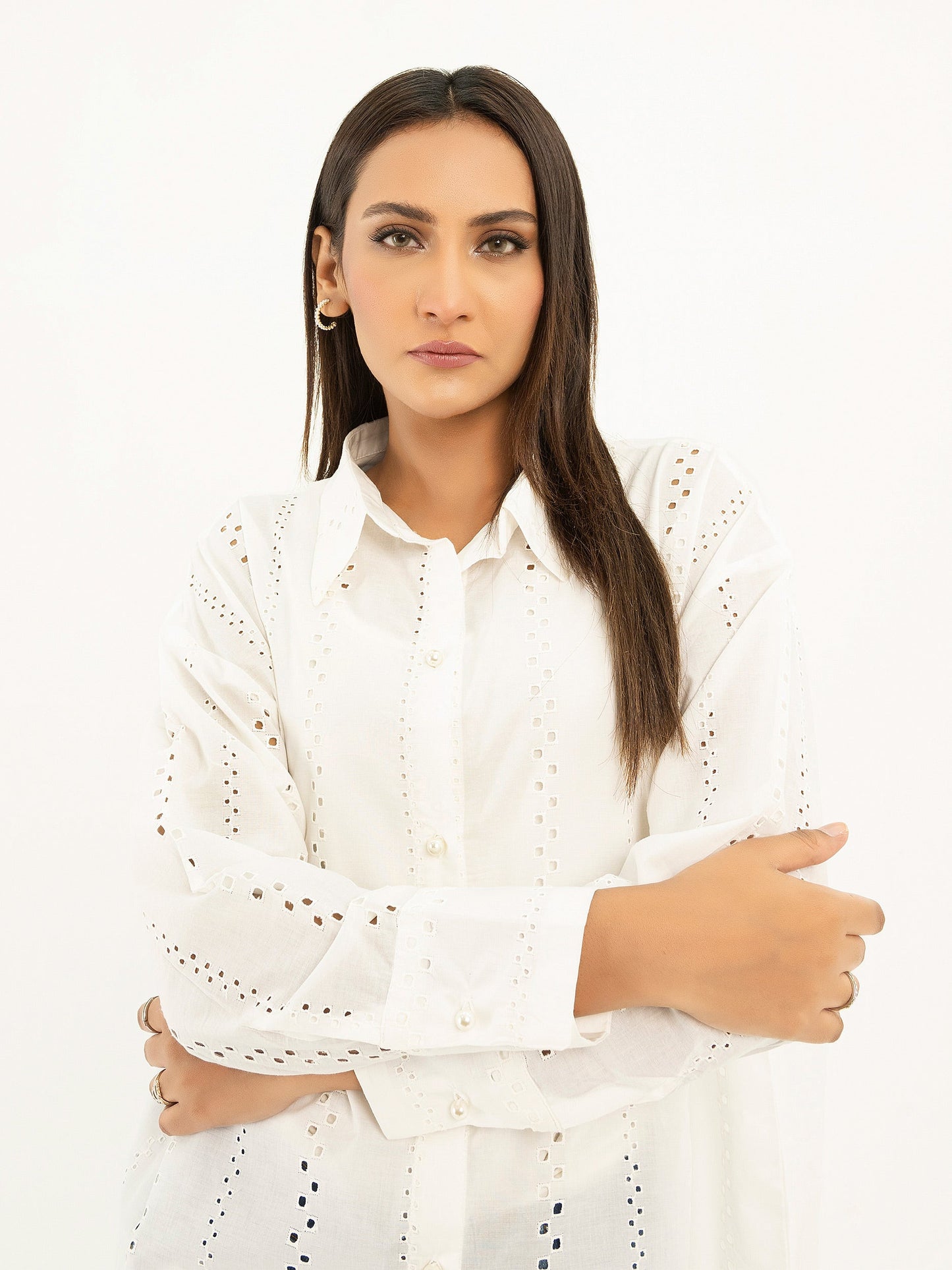 Cambric Kurti-Embroidered (Pret)