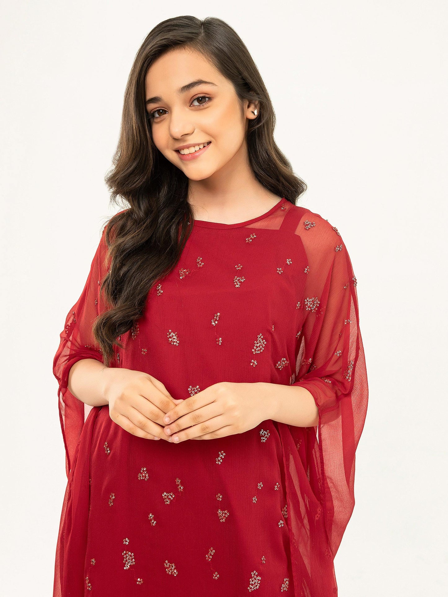 2 Piece Chiffon Suit-Embroidered (Pret)