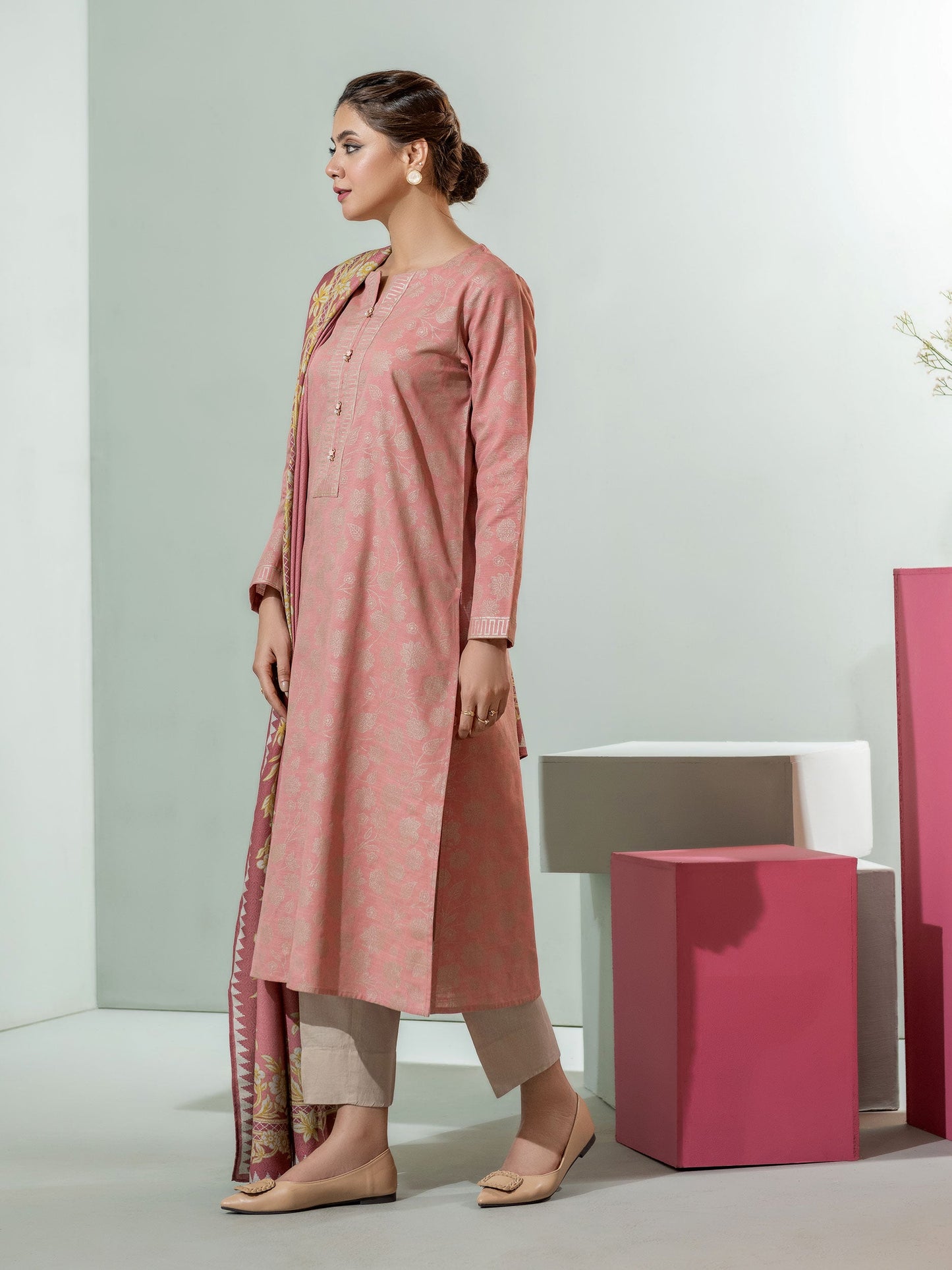 2 Piece Khaddar Suit-Paste Print(Unstitched)