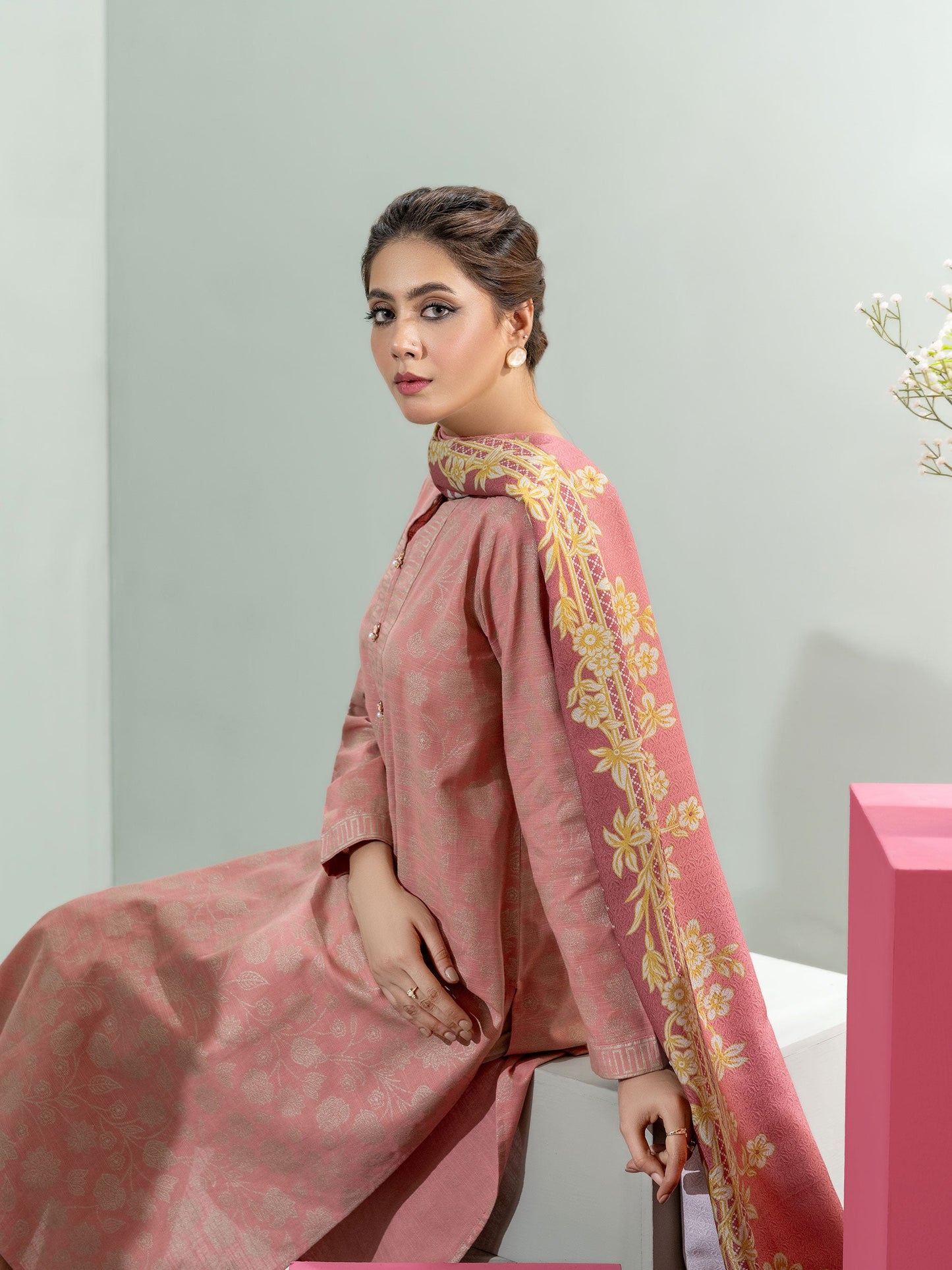 2 Piece Khaddar Suit-Paste Print(Unstitched)