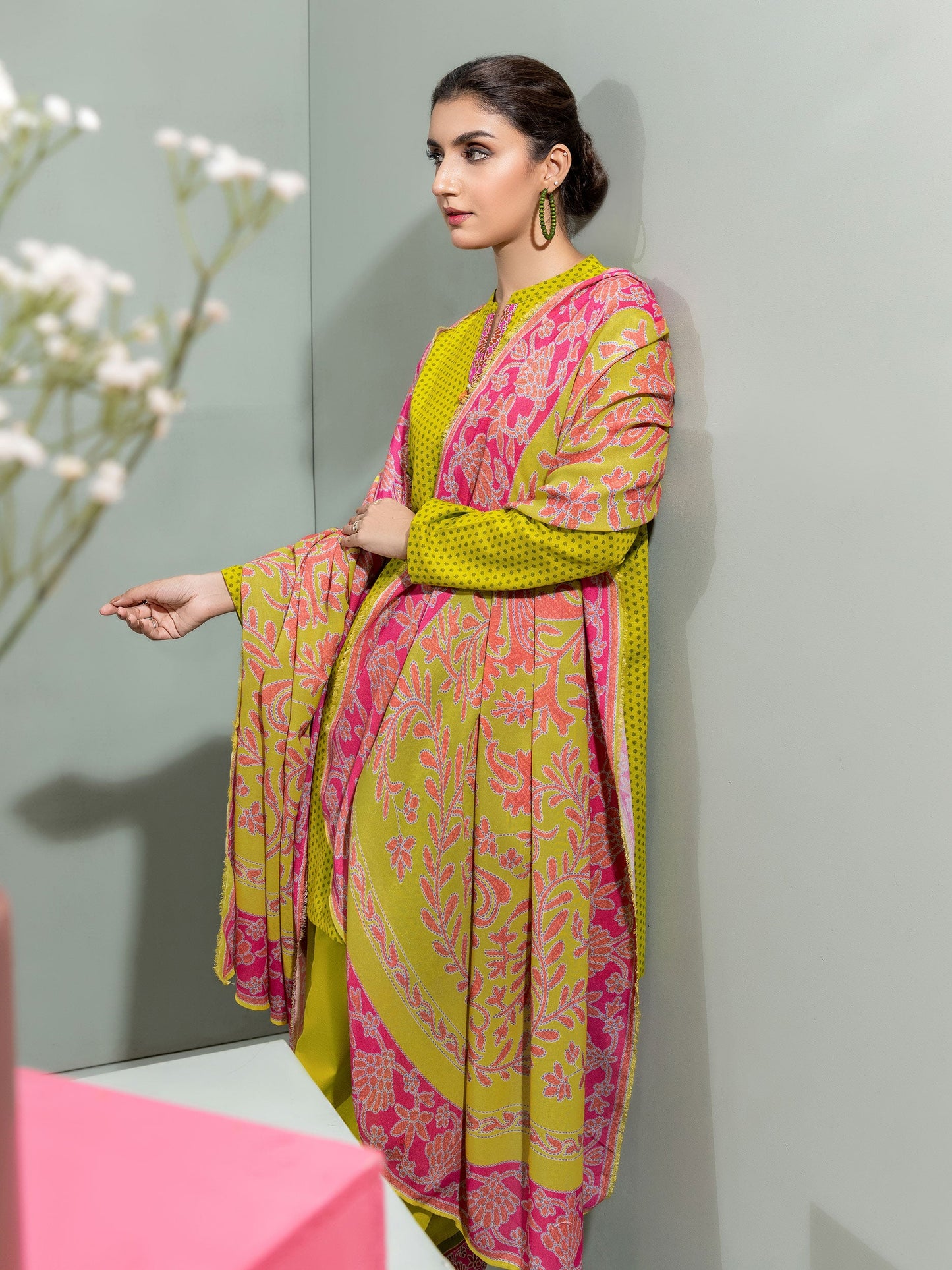 3 Piece Slub Khaddar Suit-Printed (Unstitched)