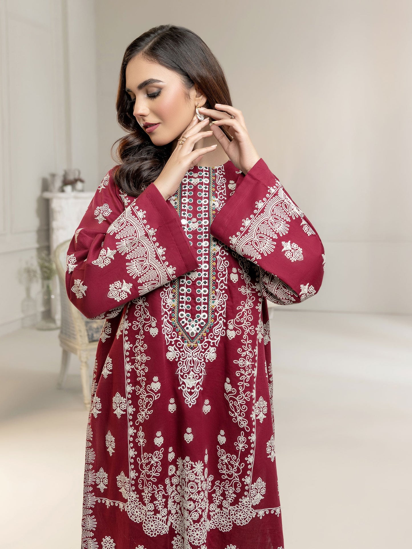 Winter Cotton Shirt-Embroidered(Unstitched)