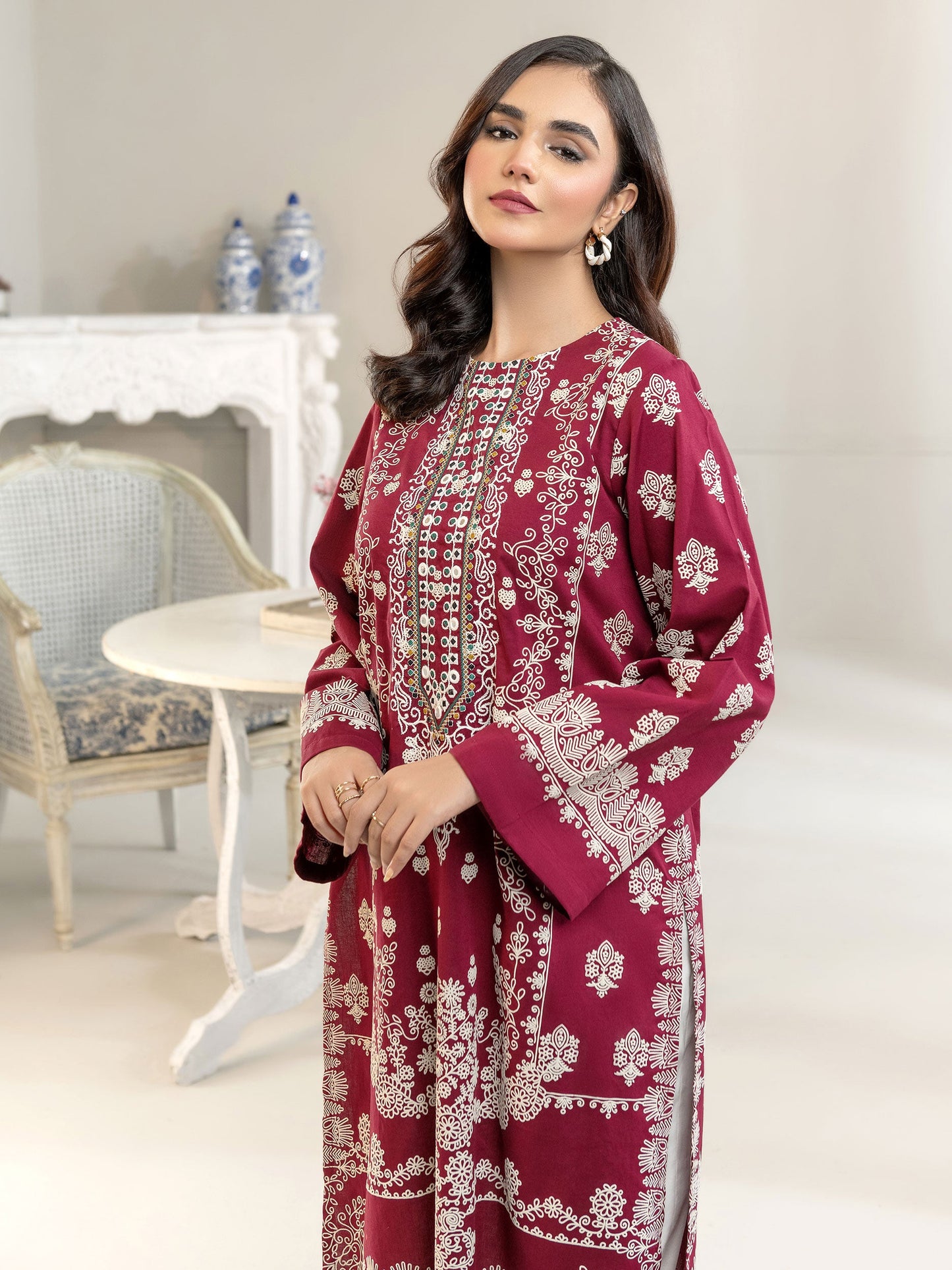 Winter Cotton Shirt-Embroidered(Unstitched)