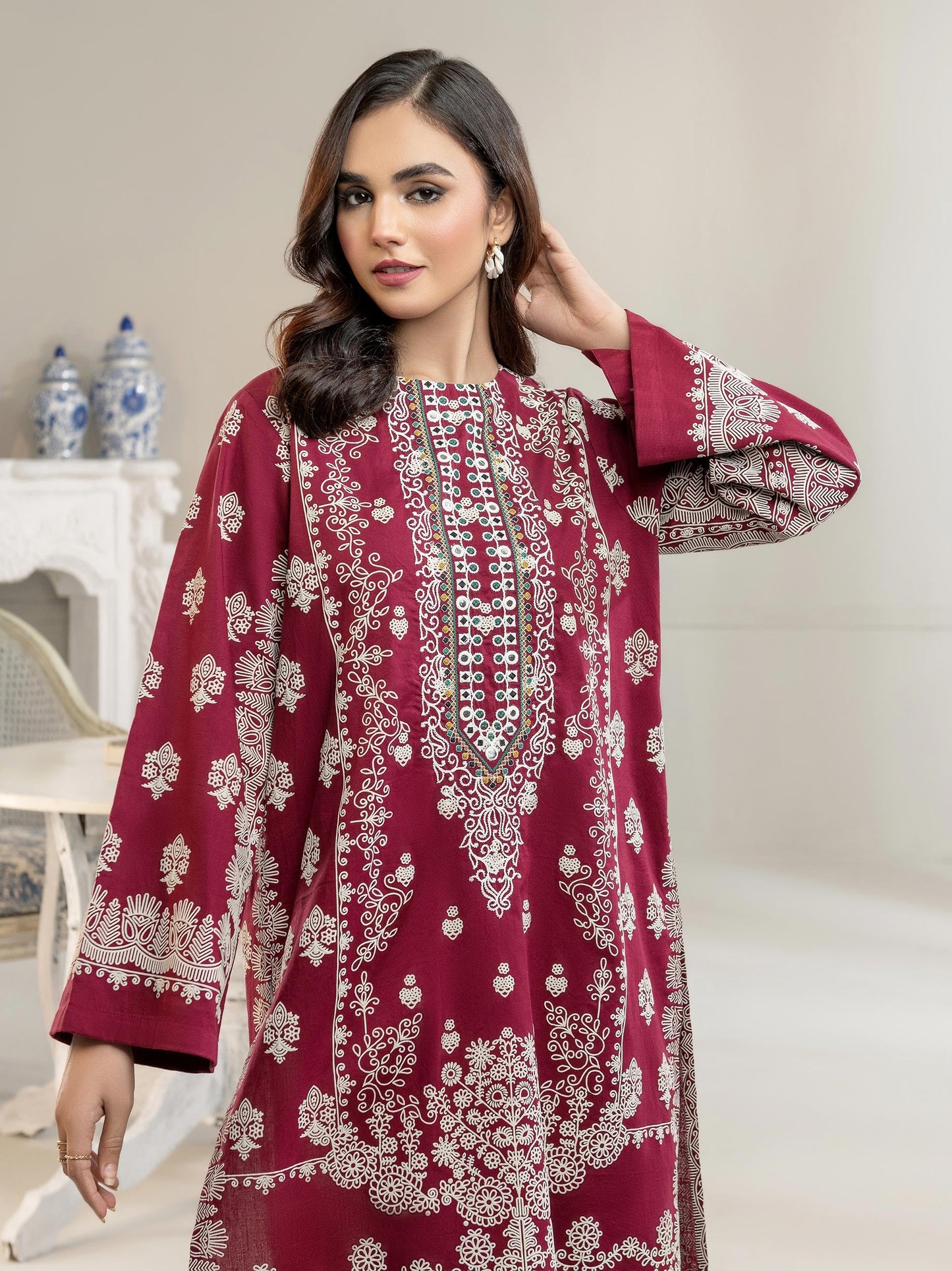 Winter Cotton Shirt-Embroidered(Unstitched)