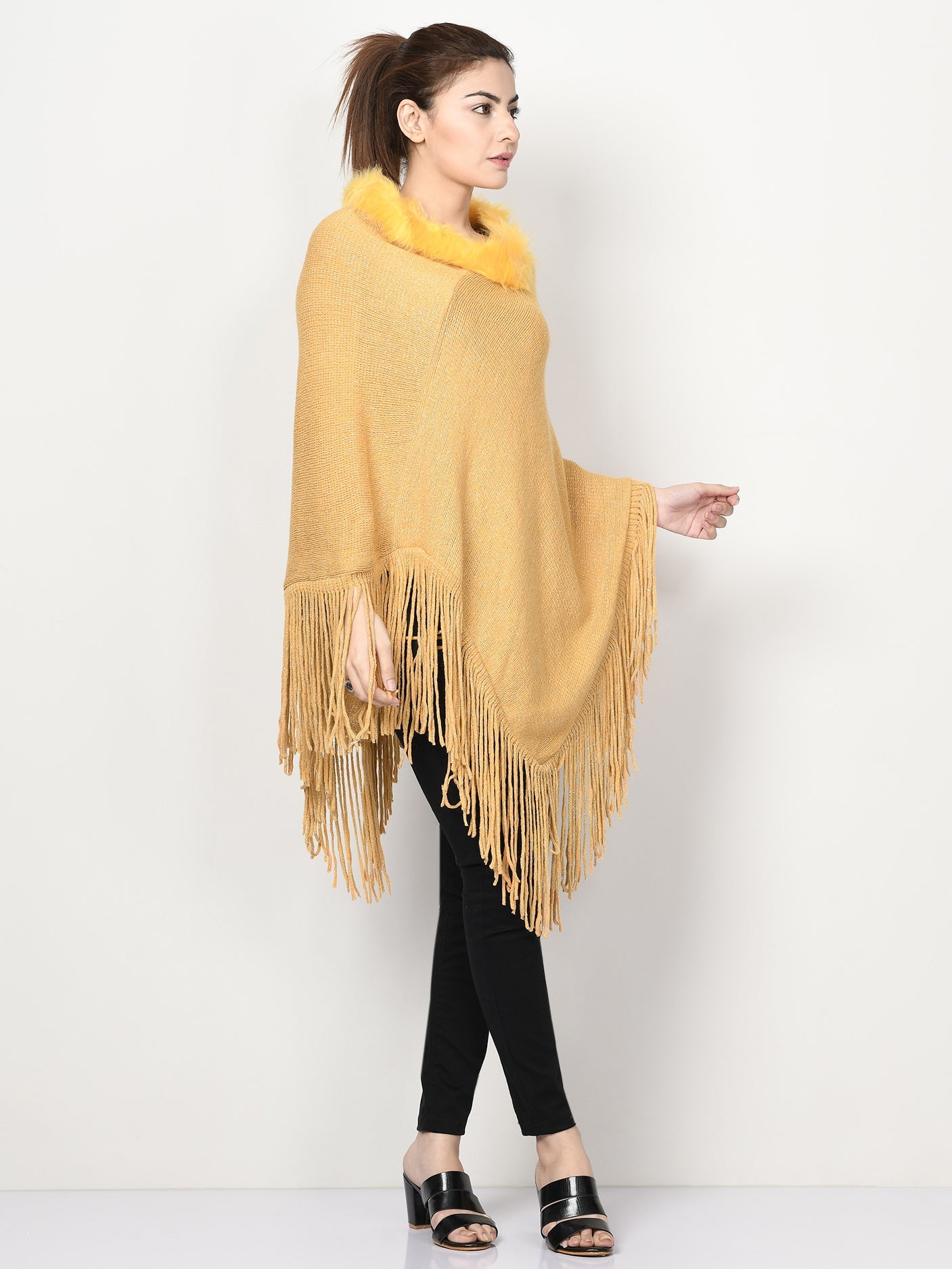 Shimmery Fur Poncho