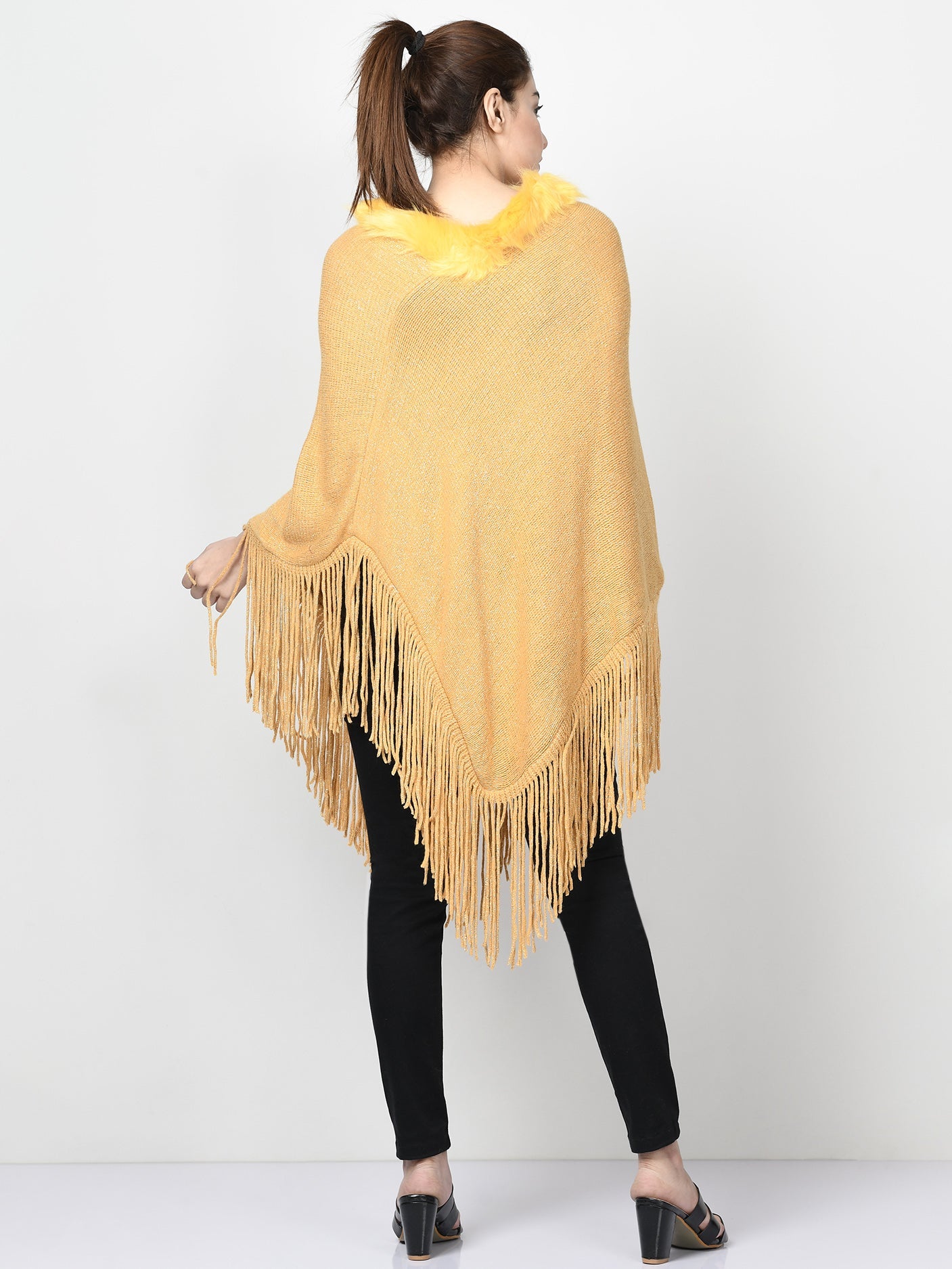 Shimmery Fur Poncho