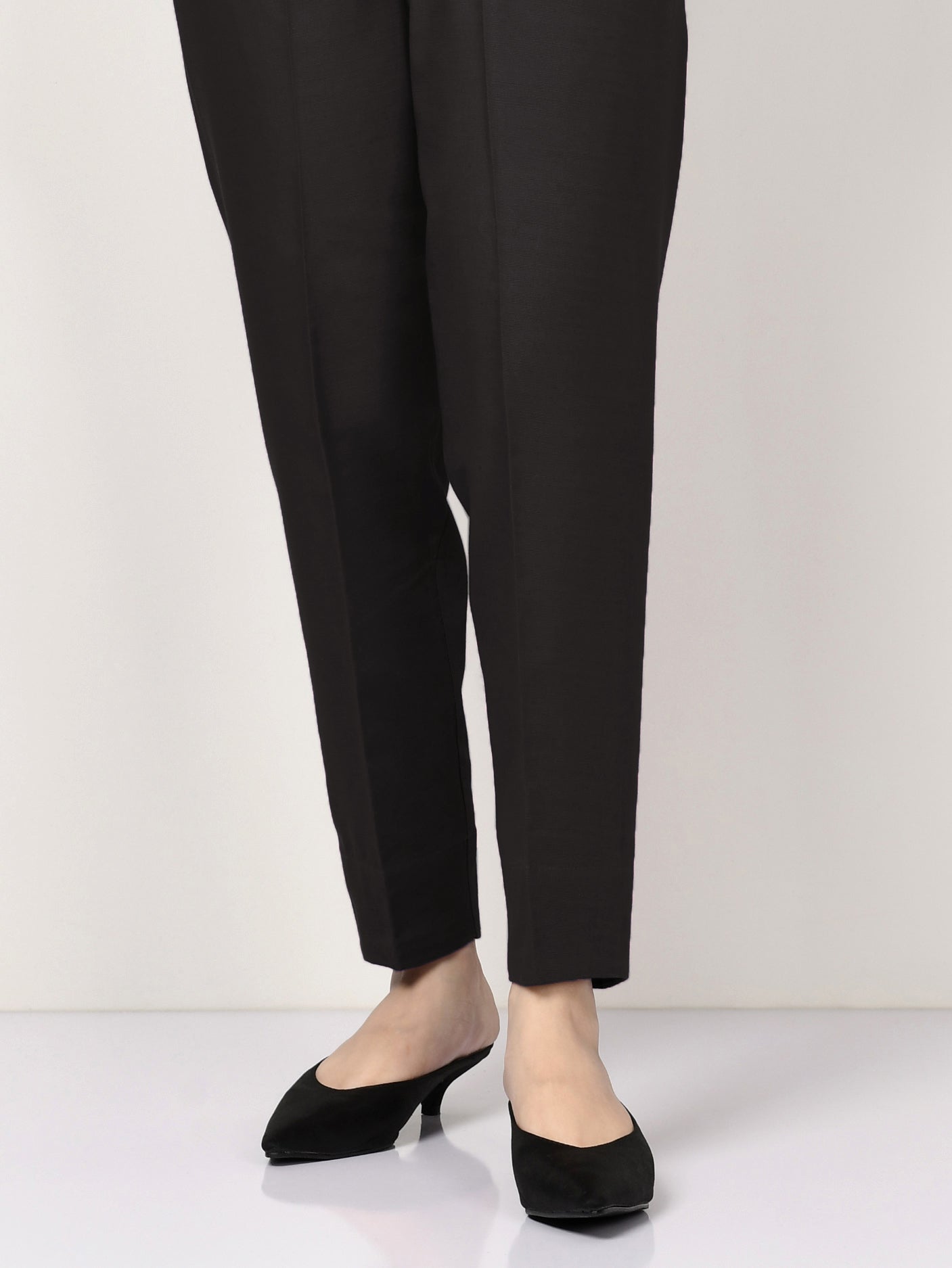 Raw Silk Trouser - Black