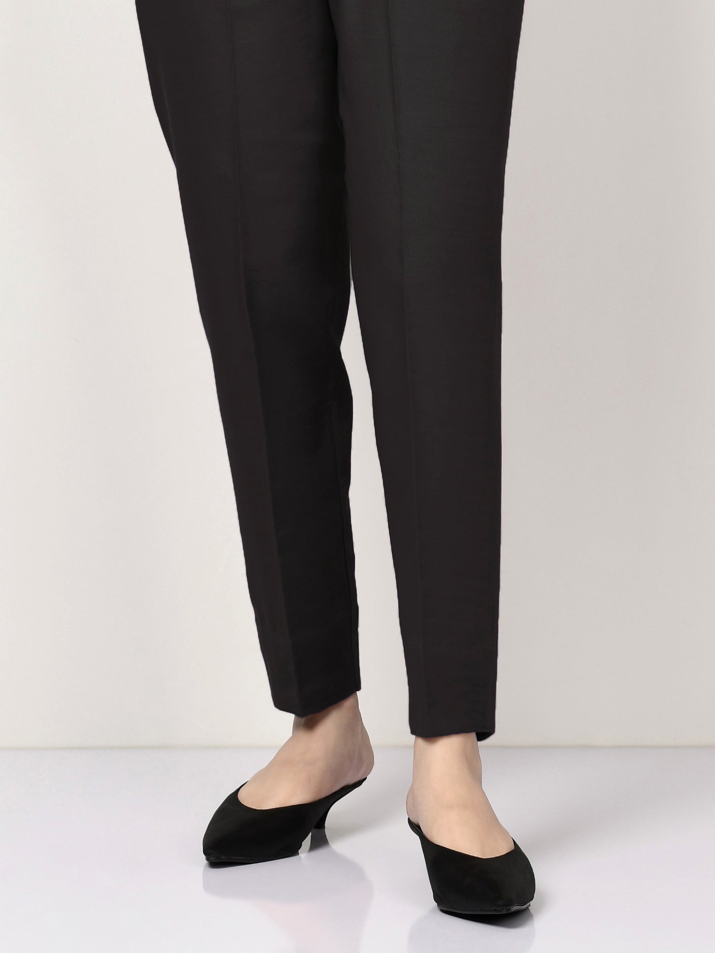Raw Silk Trouser - Black
