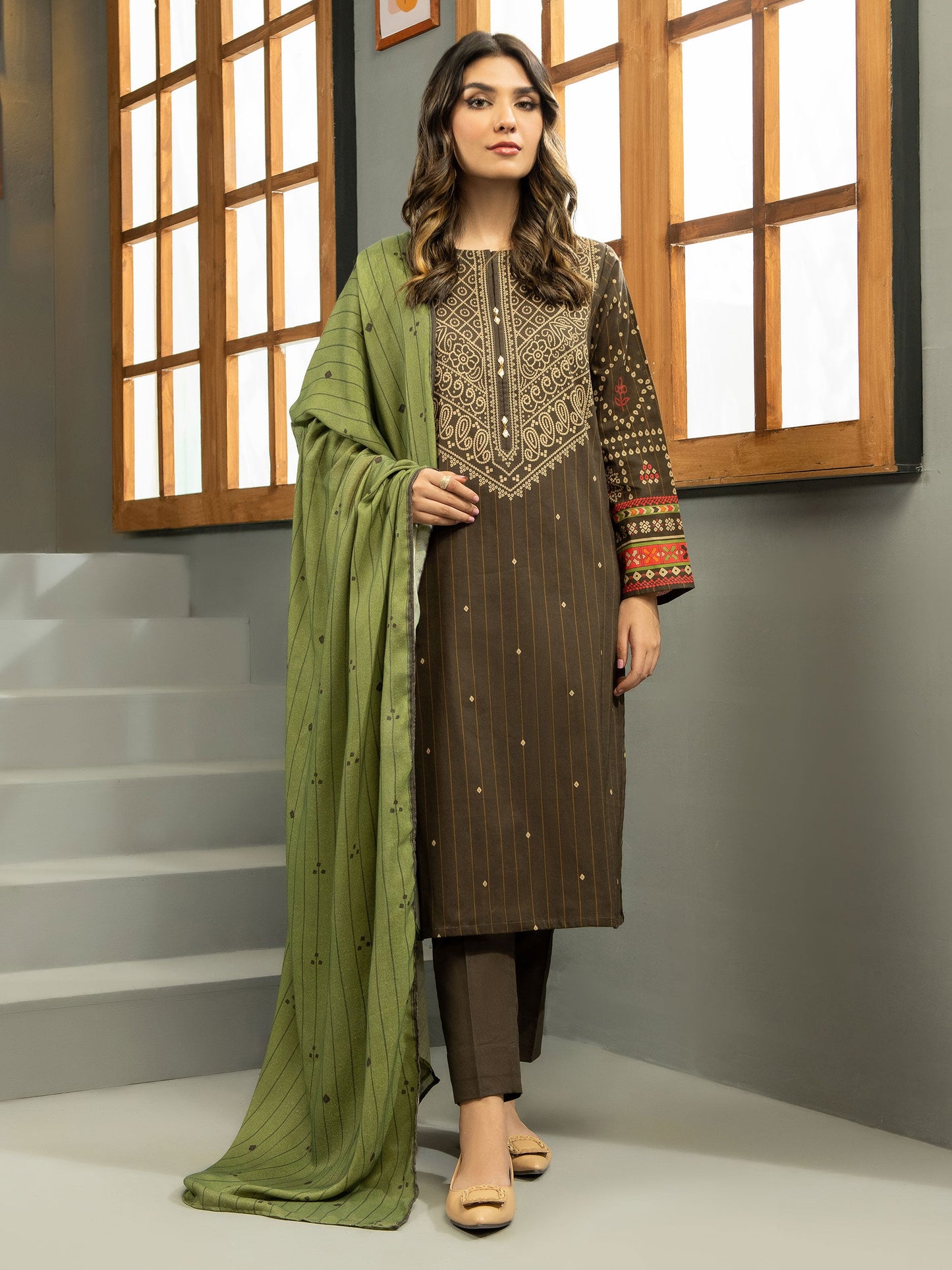 3 Piece Khaddar Suit-Printed (Unstitched)
