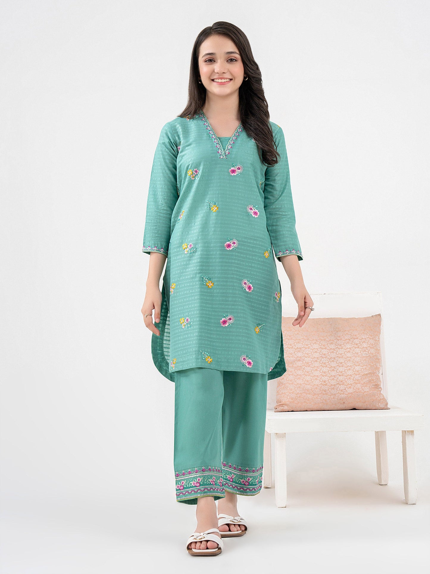 2 Piece Lawn Suit-Embroidered