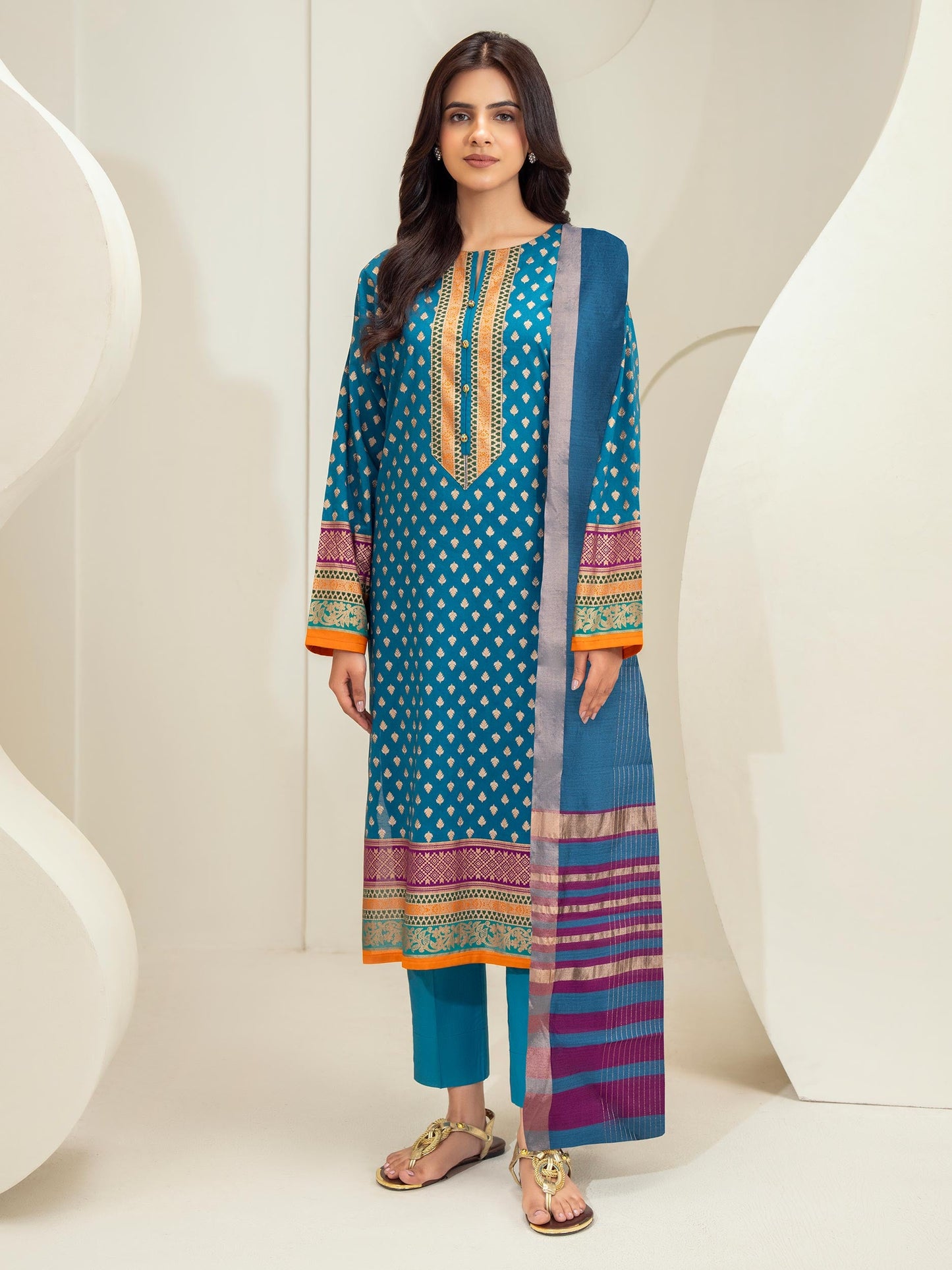 3 Piece Lawn Suit-Paste Print (Unstitched)
