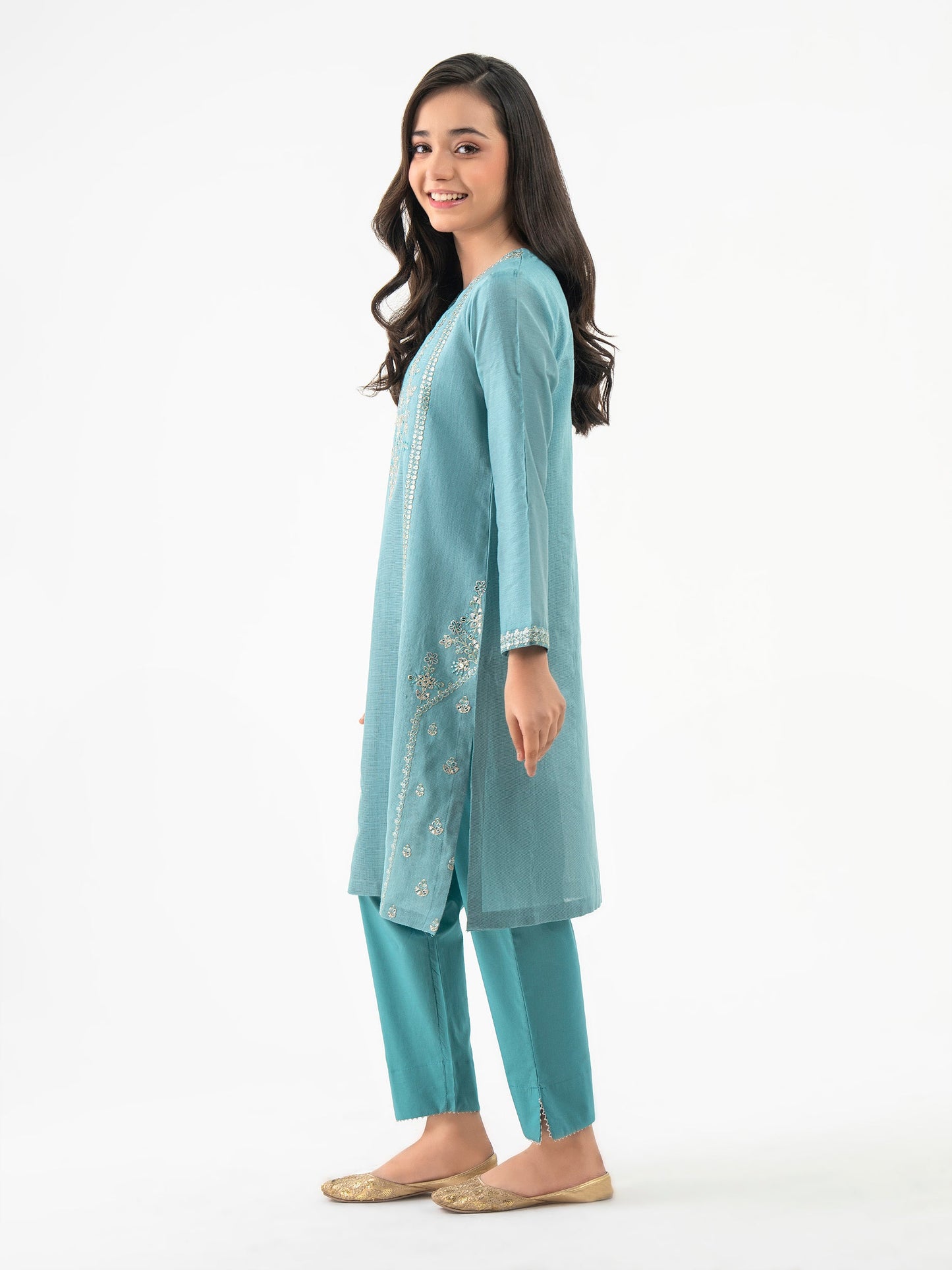 2 Piece Cotton Net Suit-Embroidered(Pret)