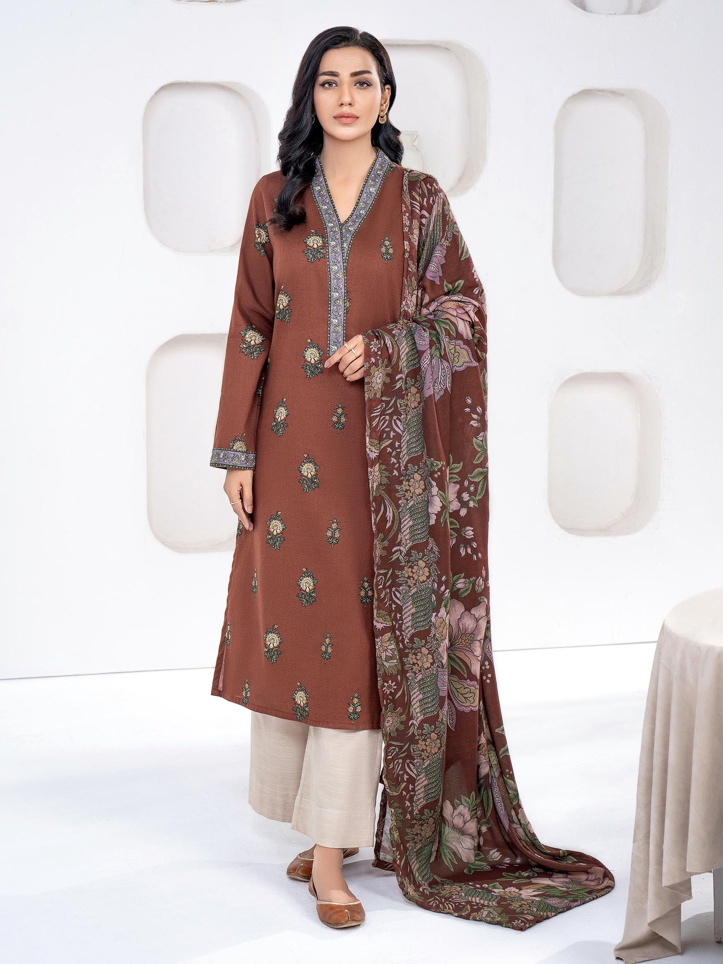 2 Piece Khaddar Suit-Printed(Unstitched)