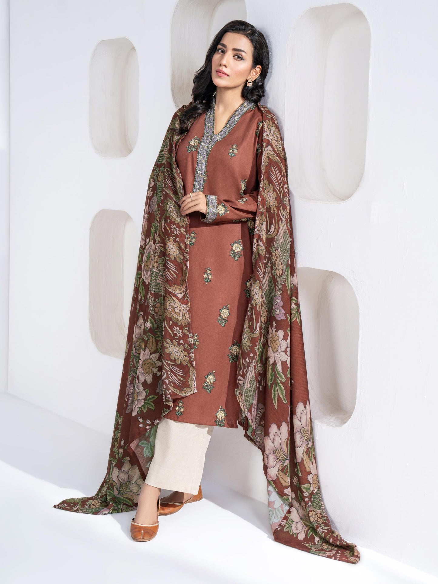 2 Piece Khaddar Suit-Printed(Unstitched)
