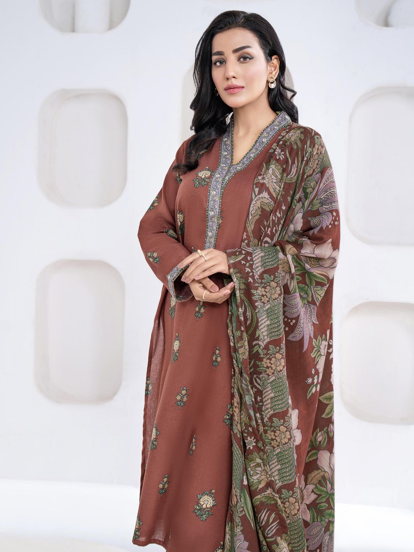 2 Piece Khaddar Suit-Printed(Unstitched)