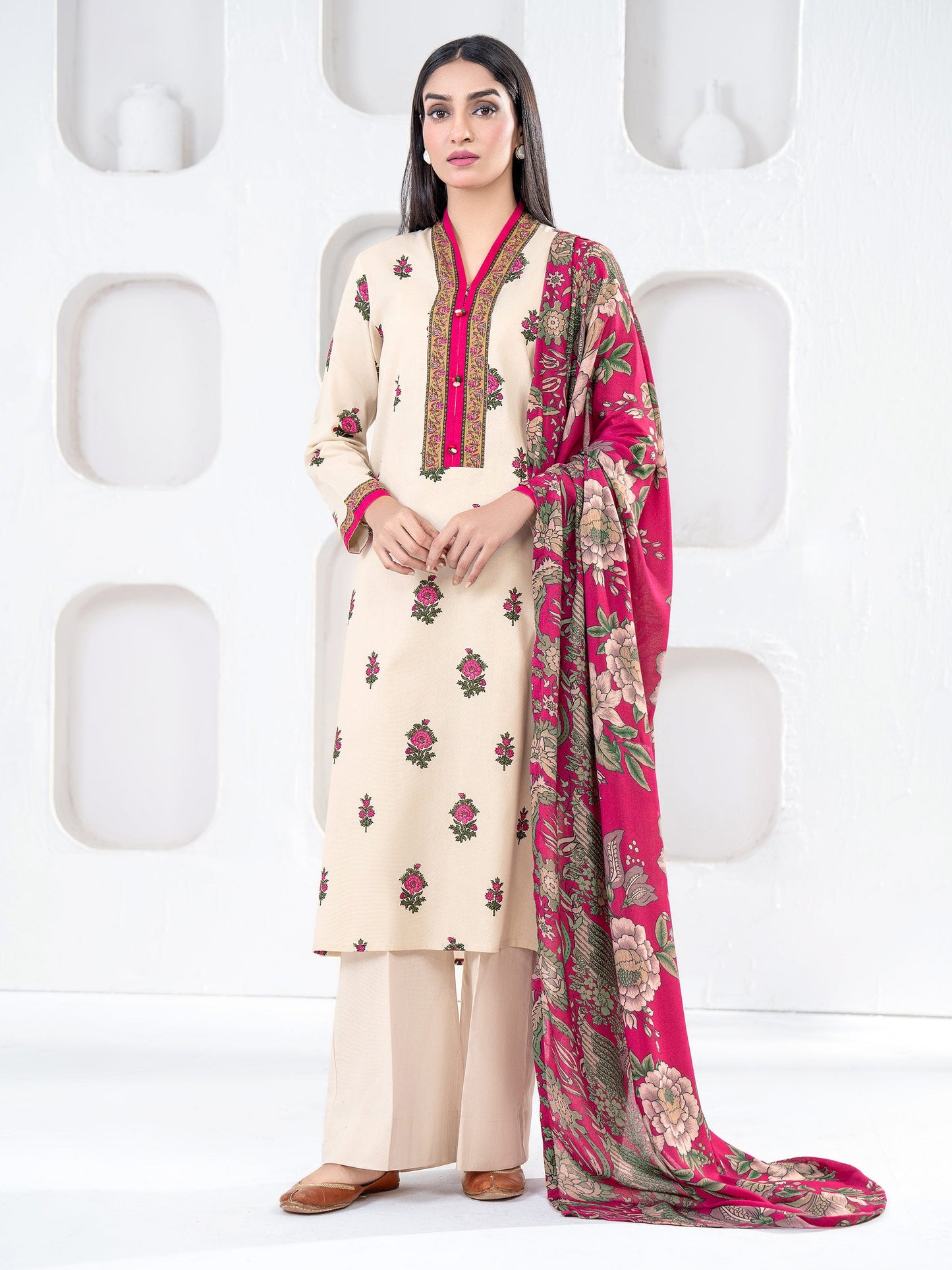 2 Piece Khaddar Suit-Printed(Unstitched)
